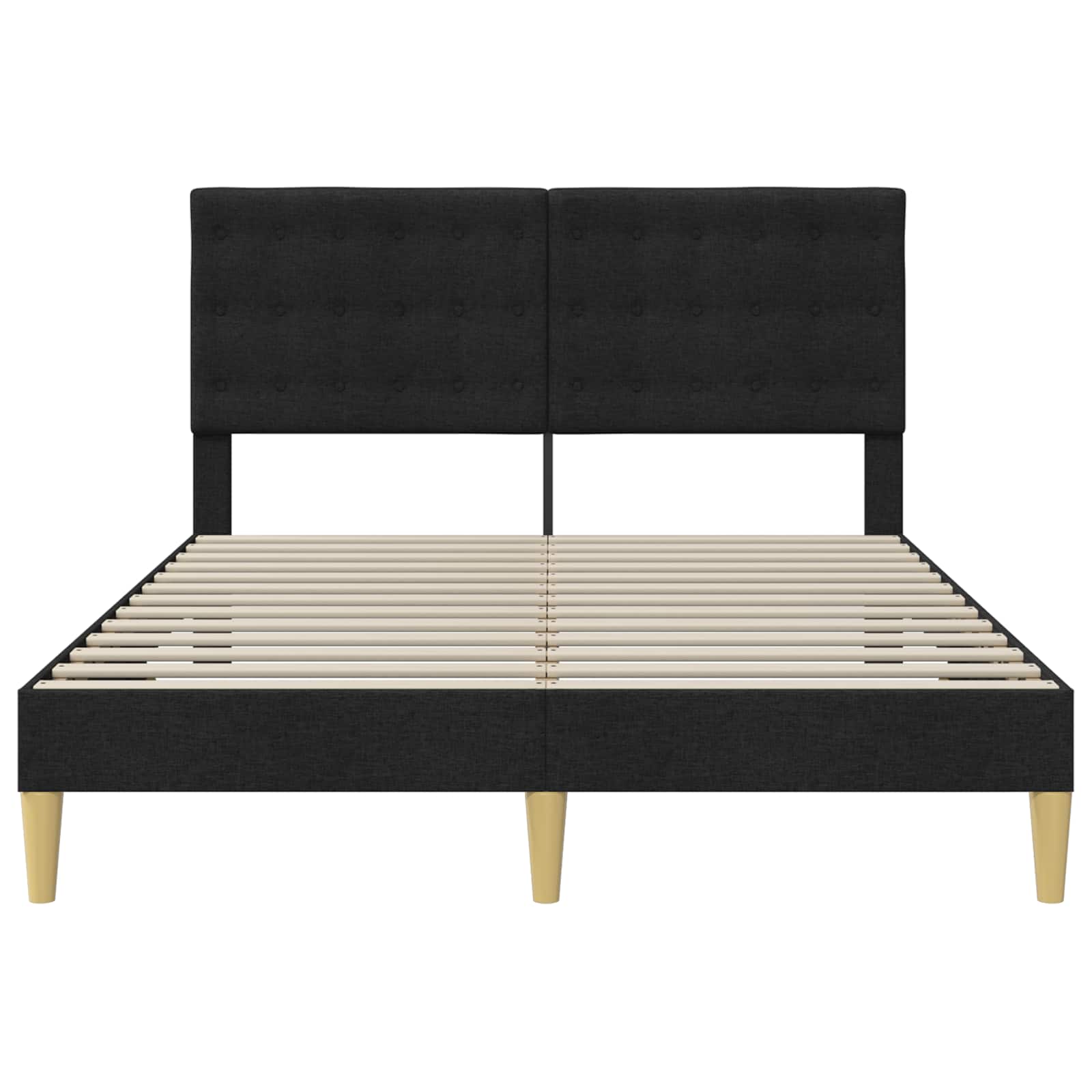 Krevetna konstrukcija s uzglavljem Crna 160 x 200 cm Tkanina
