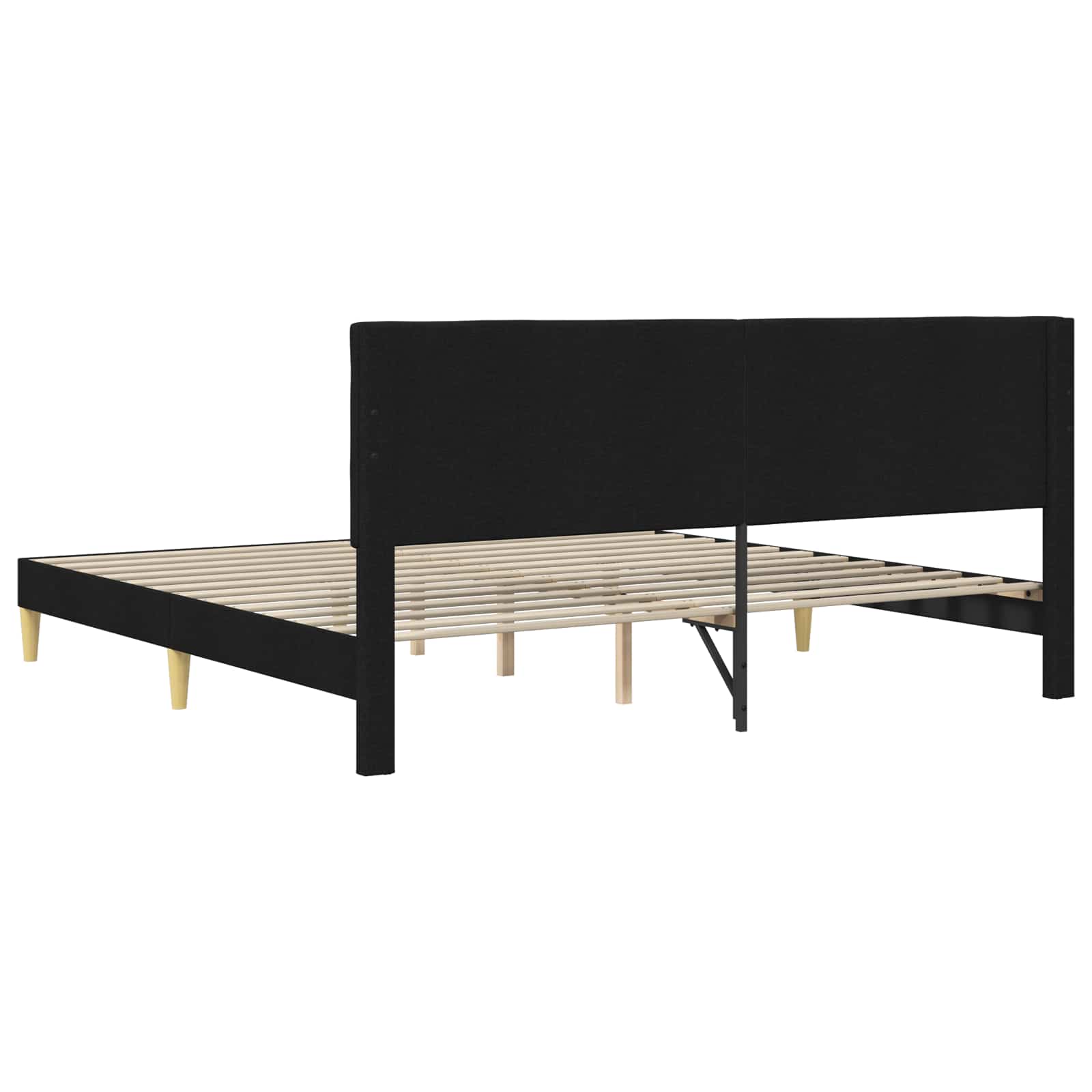 Krevetna konstrukcija s uzglavljem Crna 180 x 200 cm Tkanina