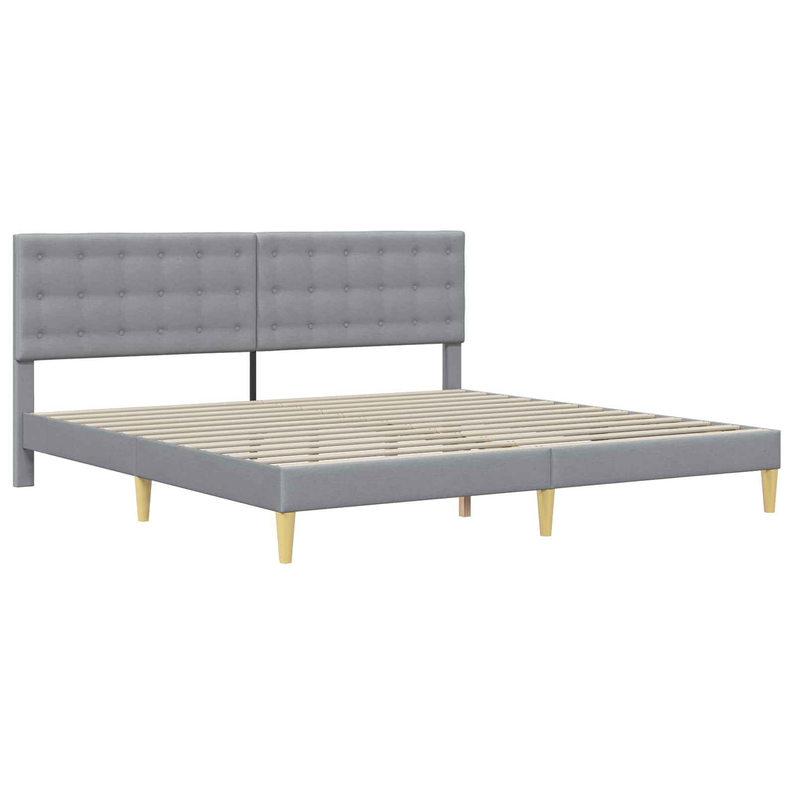 Krevetna konstrukcija Svjetlosiva 200 x 200 cm Tkanina