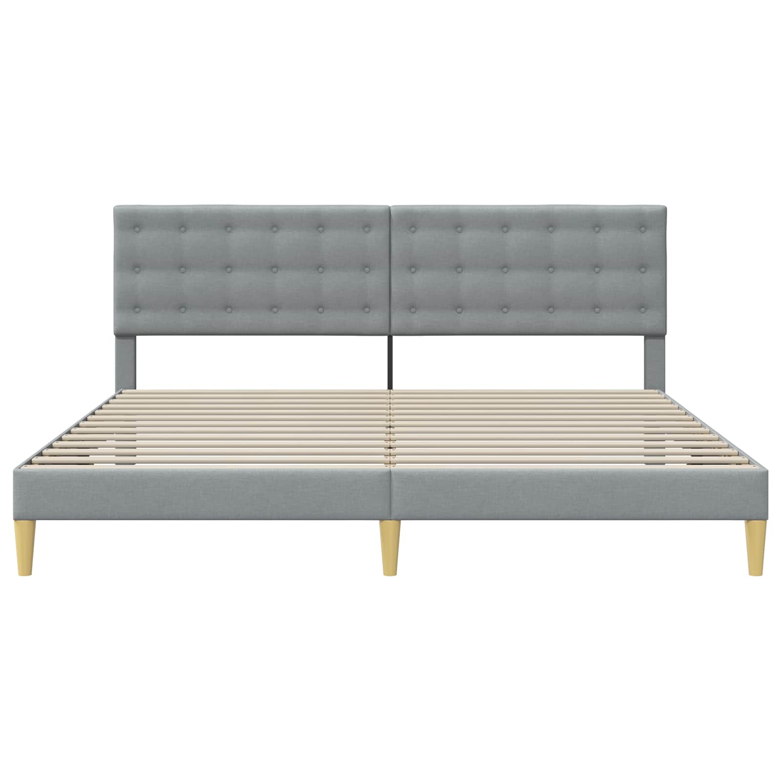 Krevetna konstrukcija Svjetlosiva 200 x 200 cm Tkanina