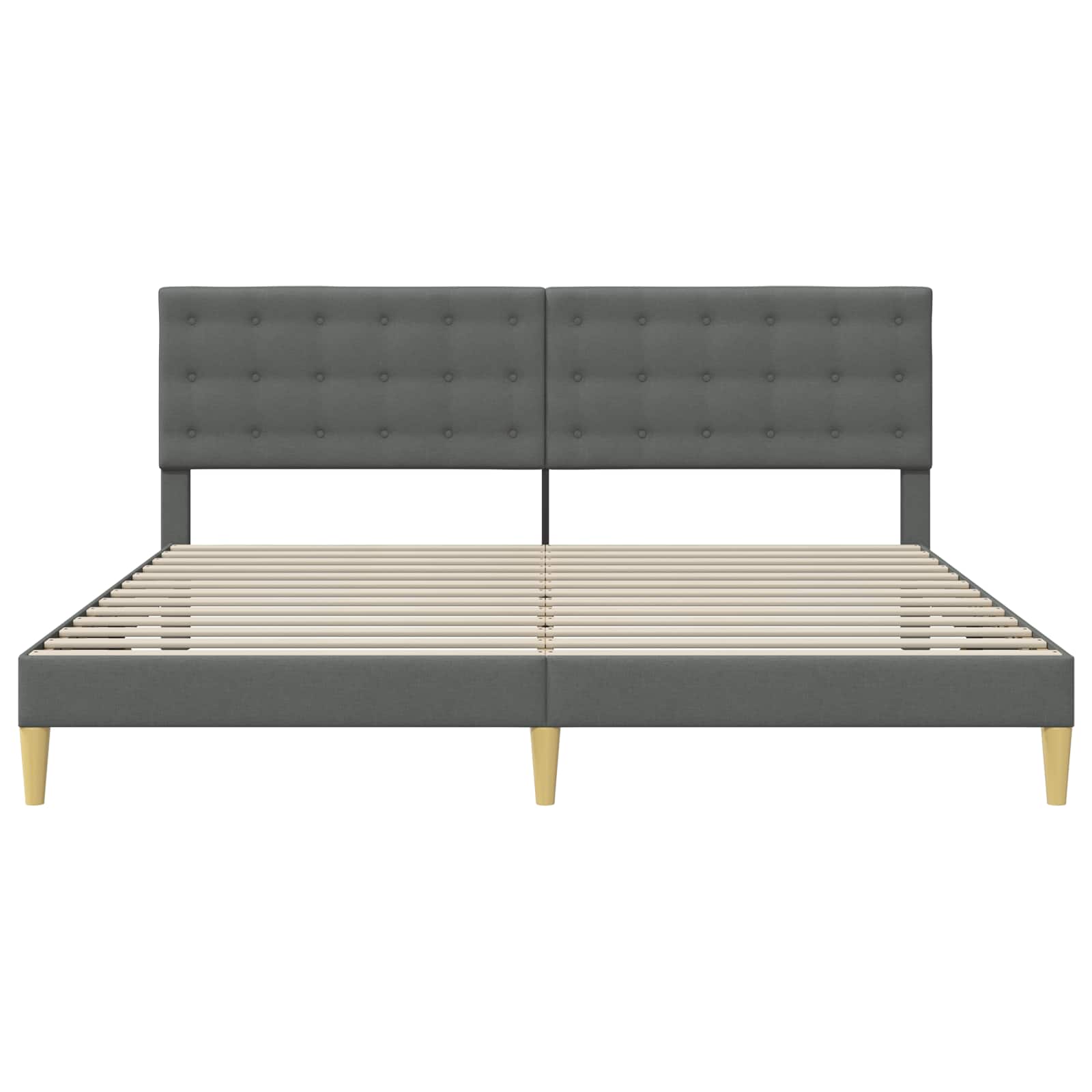 Krevetna konstrukcija Tamnosiva 200 x 200 cm Tkanina