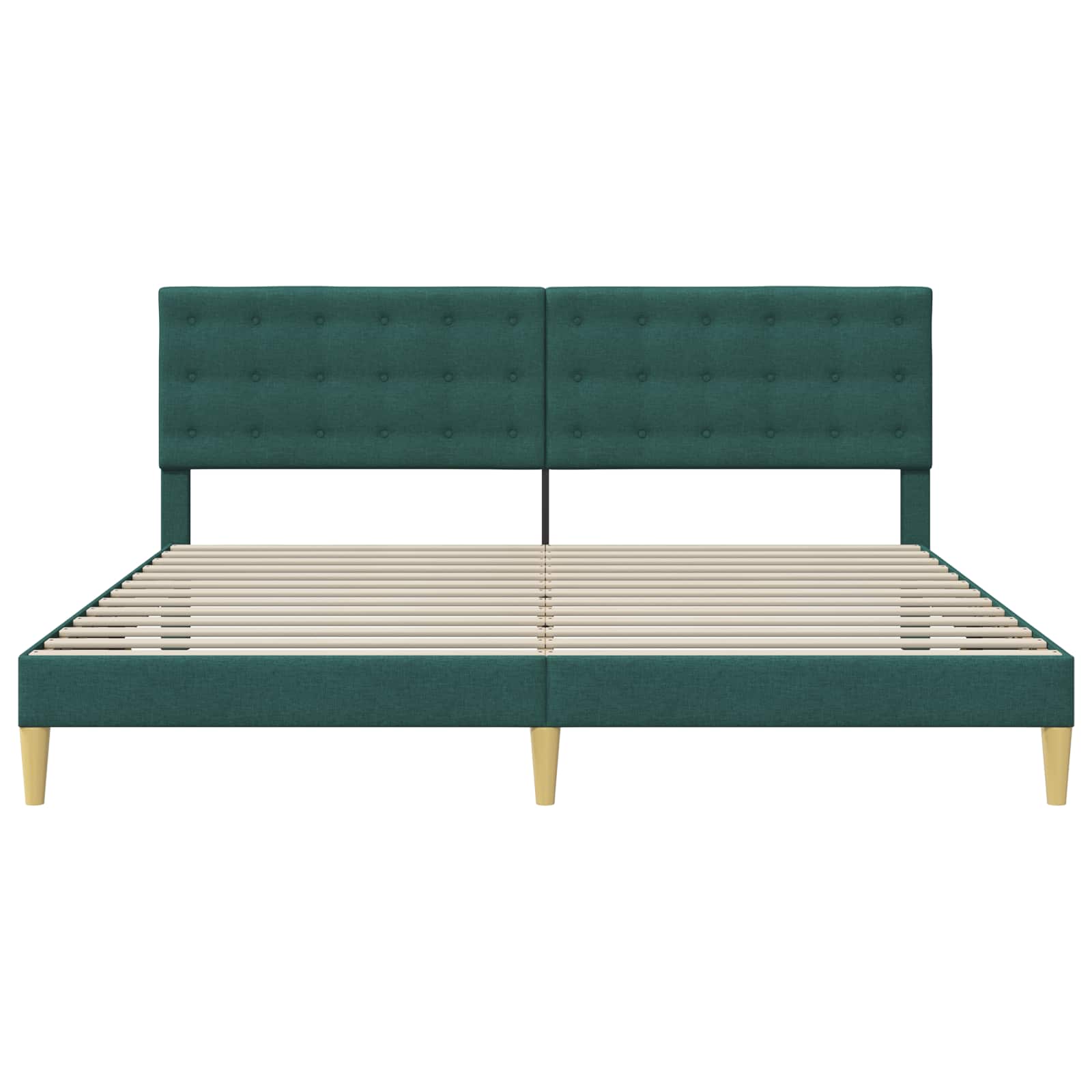 Krevetna konstrukcija Tamnozelena 200 x 200 cm Tkanina