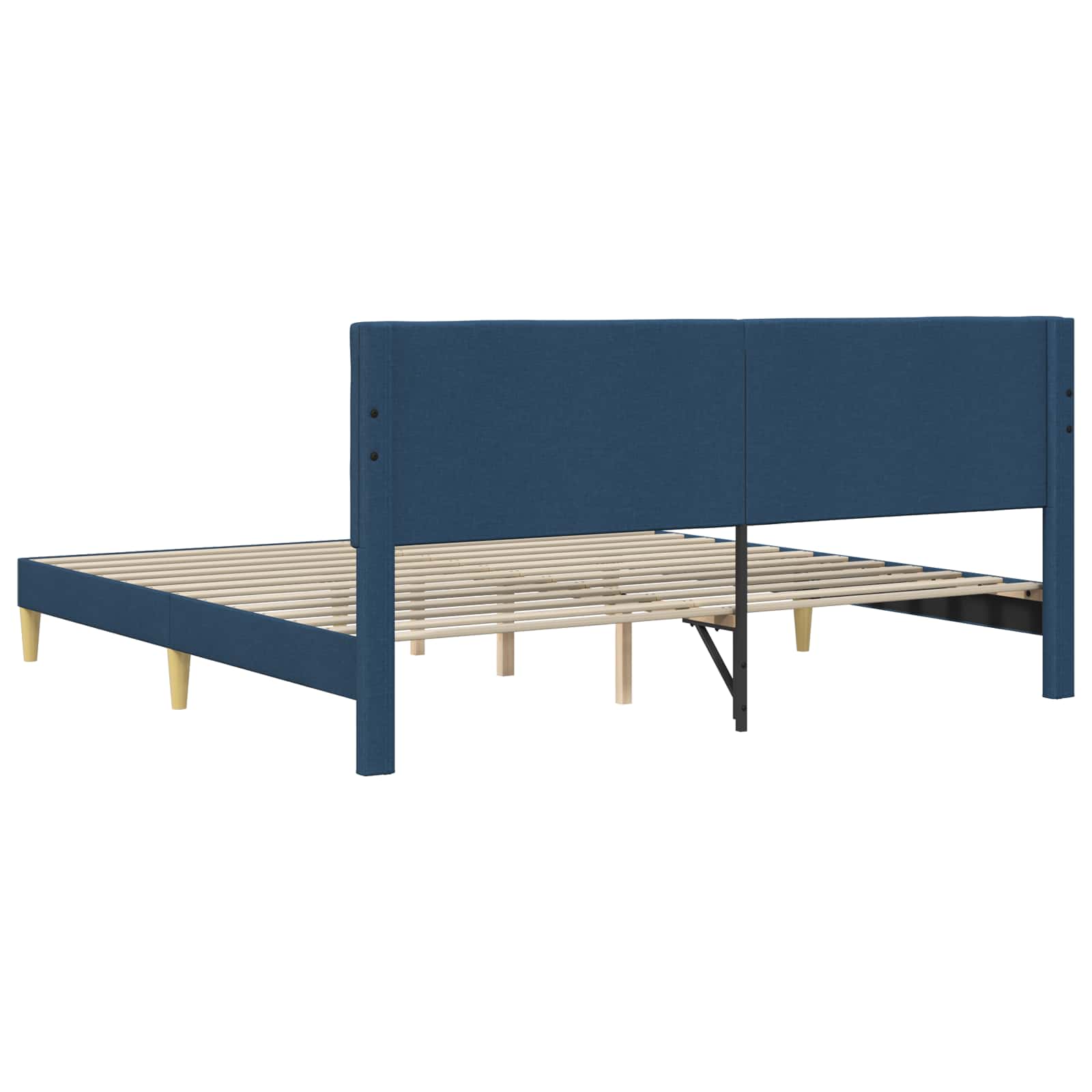 Krevetna konstrukcija s uzglavljem Plava 200 x 200 cm Tkanina