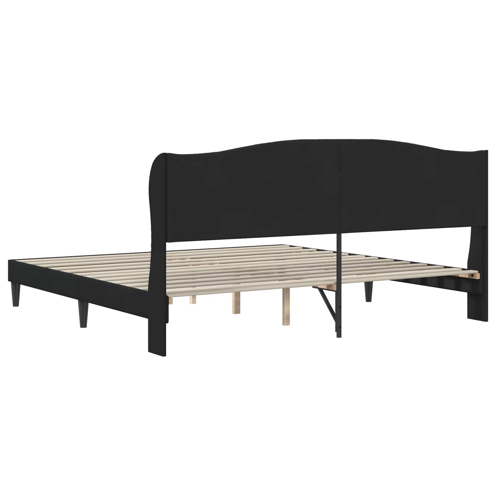 Krevetna konstrukcija s uzglavljem Crna 180 x 200 cm Baršun