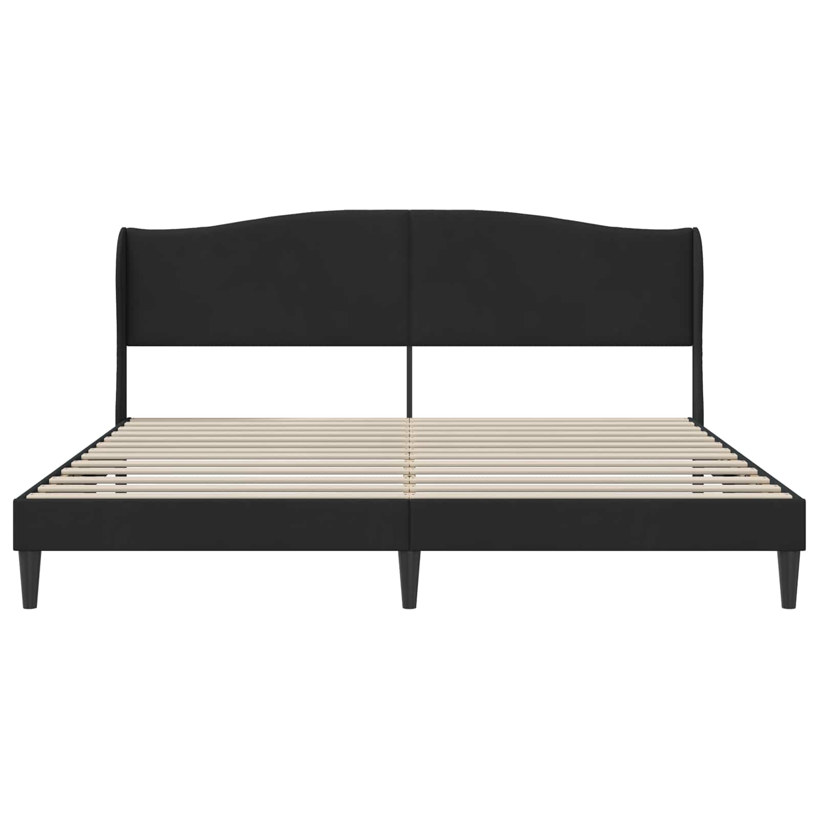 Krevetna konstrukcija s uzglavljem Crna 180 x 200 cm Baršun