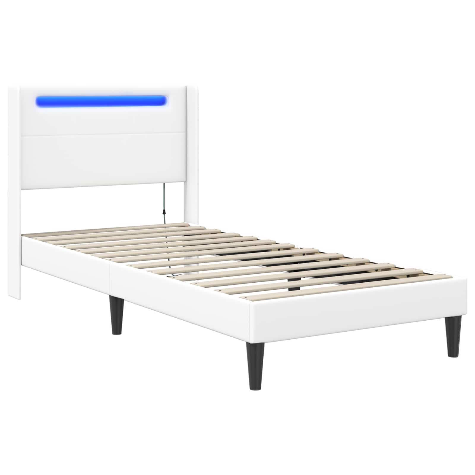 Krevetna konstrukcija Bijela 80 x 200 cm Umjetna koža