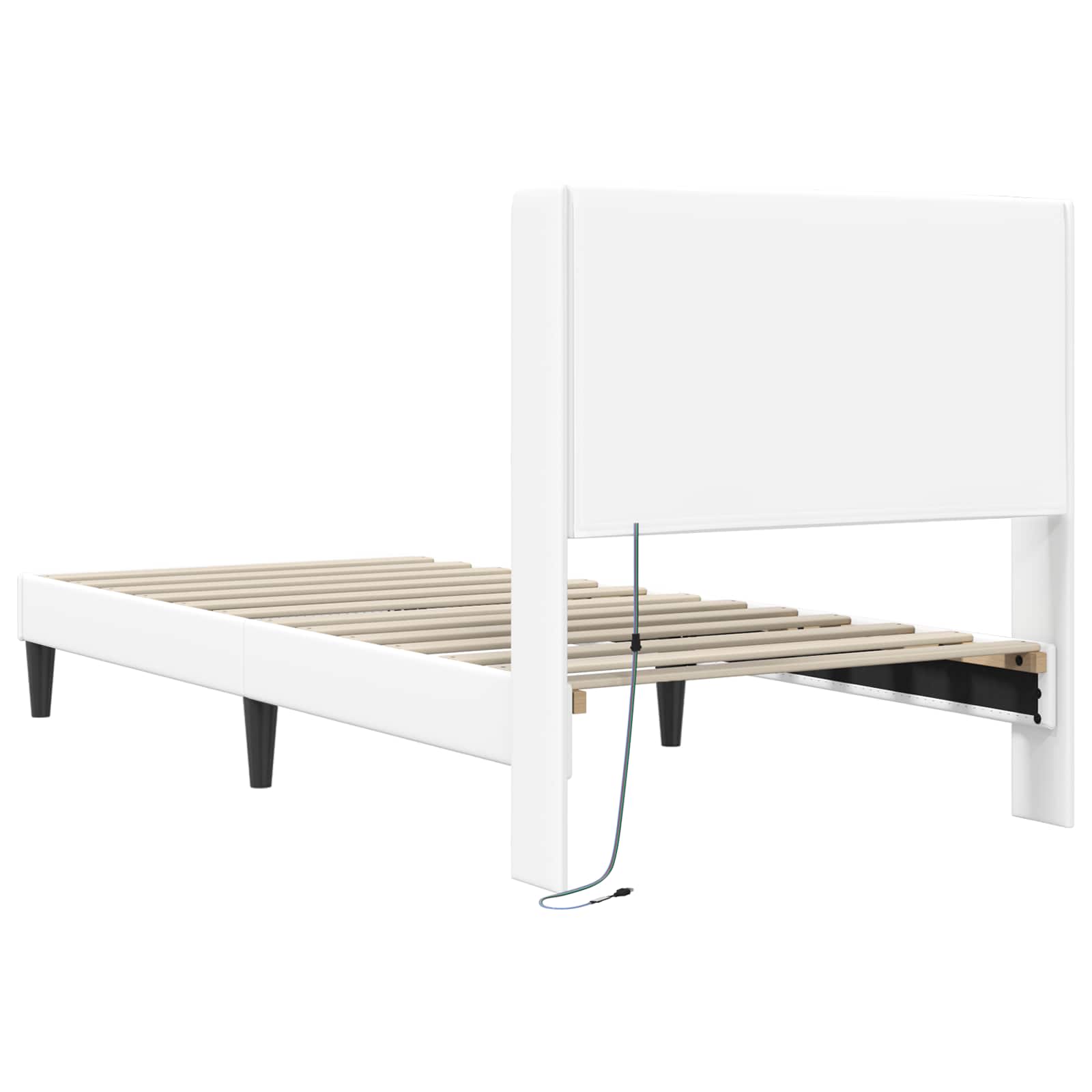 Krevetna konstrukcija Bijela 80 x 200 cm Umjetna koža