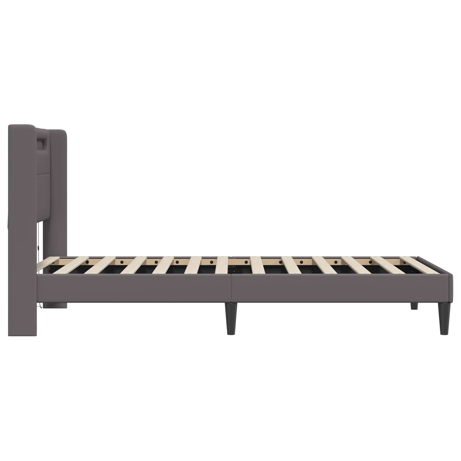 Krevetna konstrukcija Siva 90 x 190 cm Umjetna koža