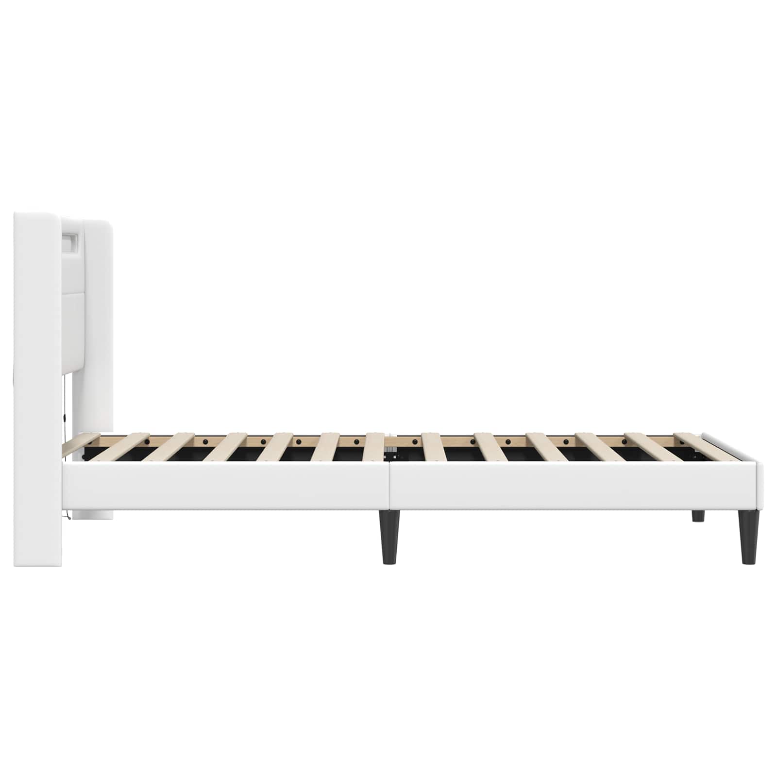 Krevetna konstrukcija Bijela 90 x 190 cm Umjetna koža