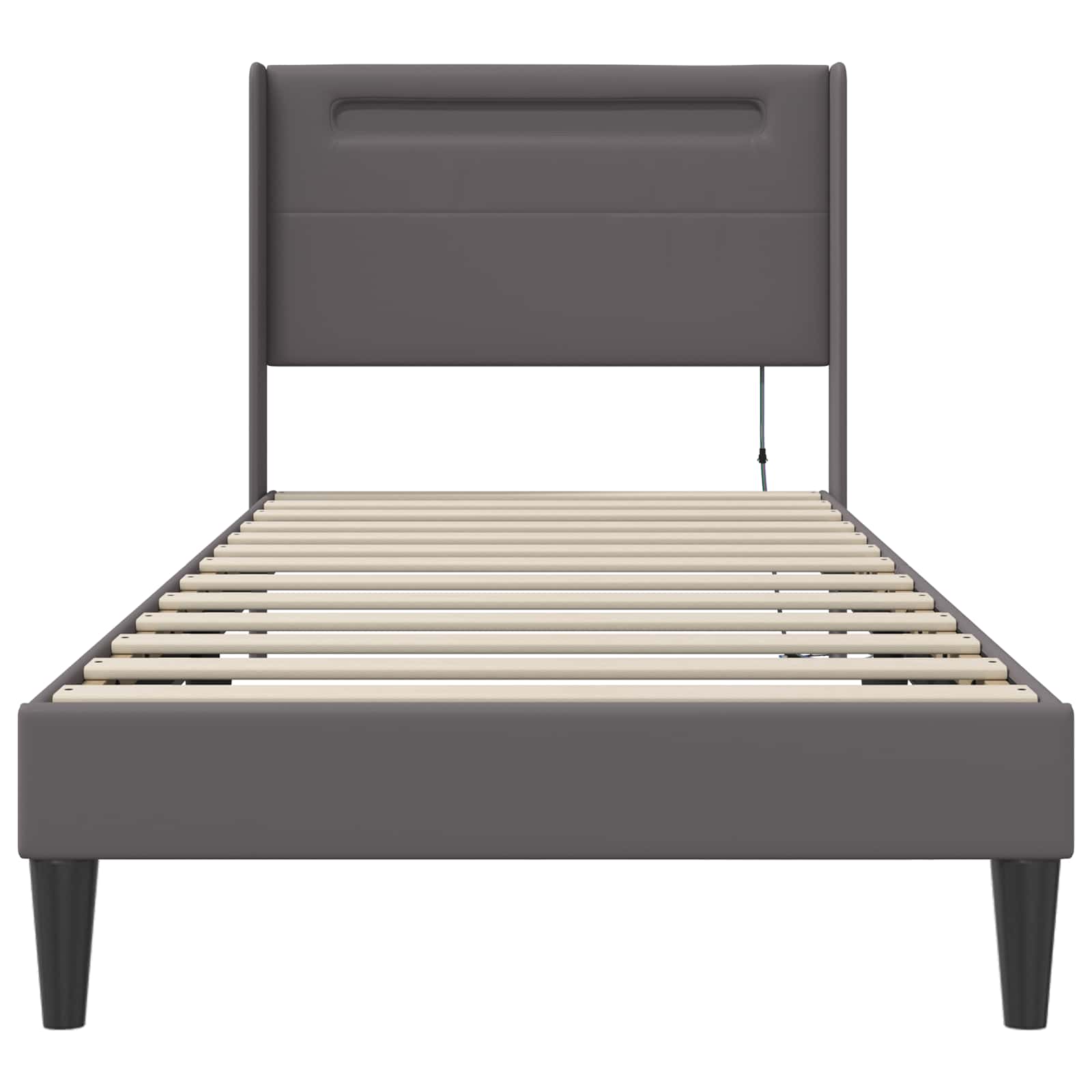 Krevetna konstrukcija Siva 90 x 200 cm Umjetna koža