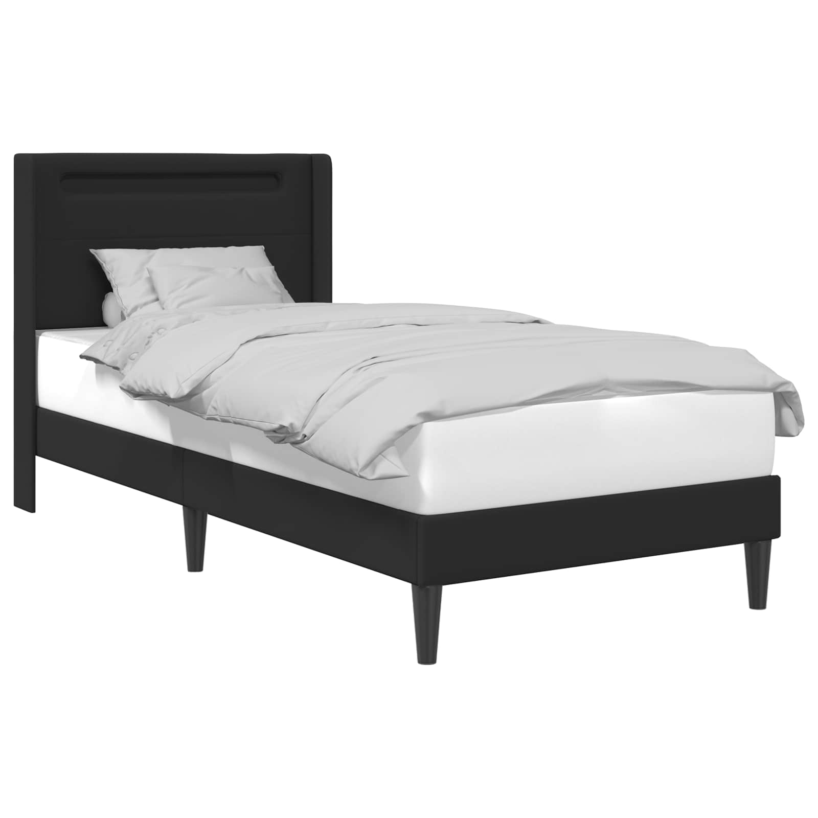 Krevetna konstrukcija Crna 100 x 200 cm Umjetna koža