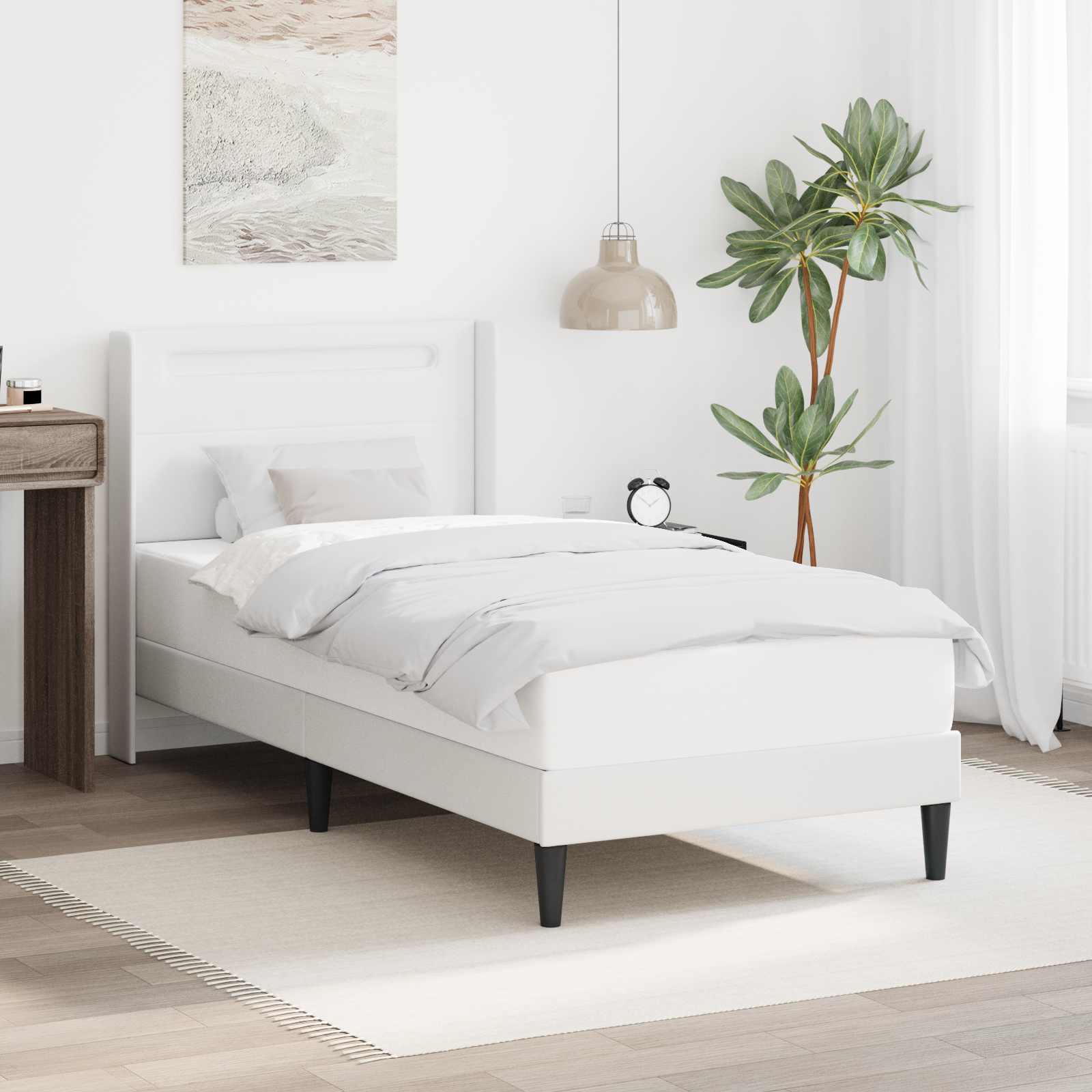 Krevetna konstrukcija Bijela 100 x 200 cm Umjetna koža