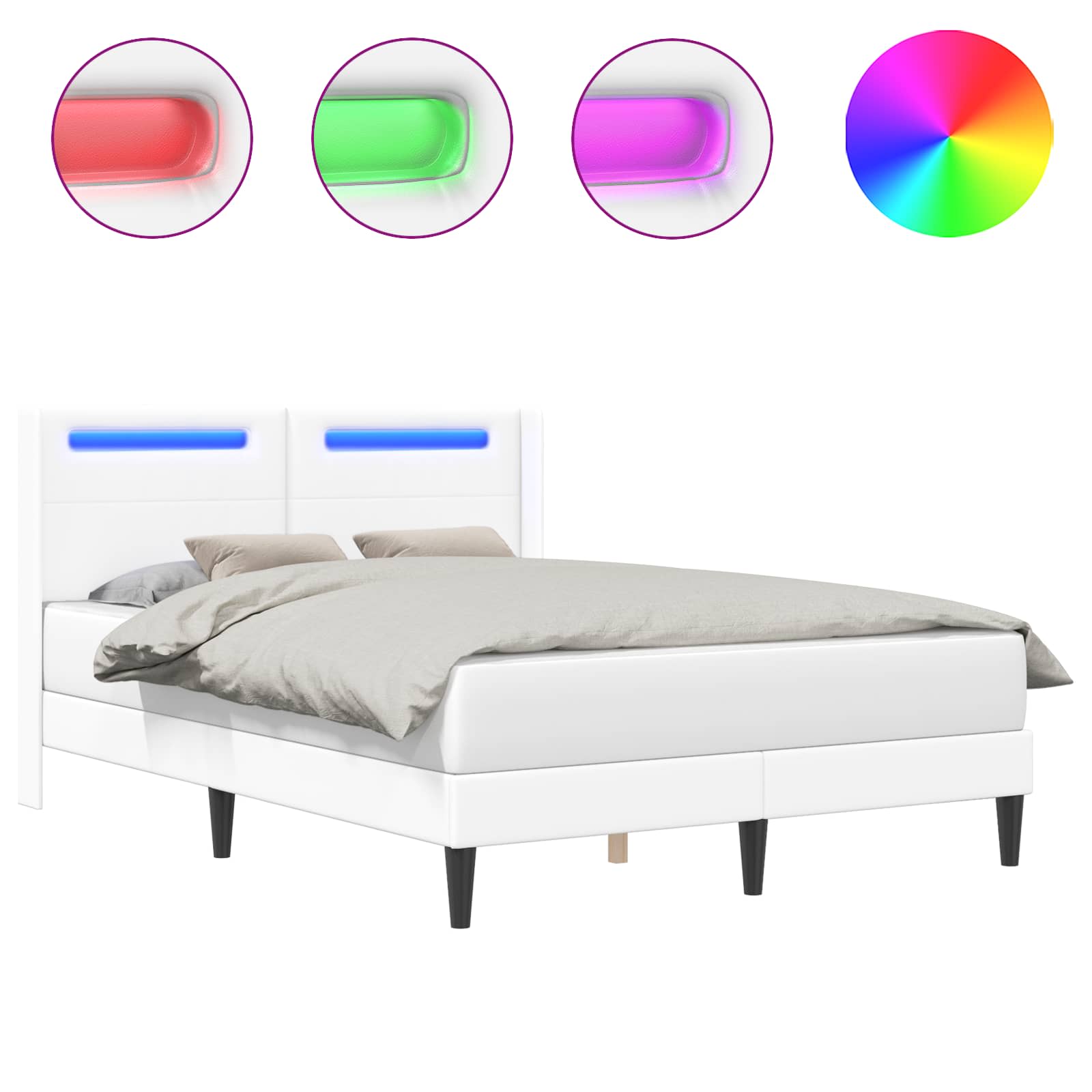 Krevetna konstrukcija Bijela 120 x 190 cm Umjetna koža