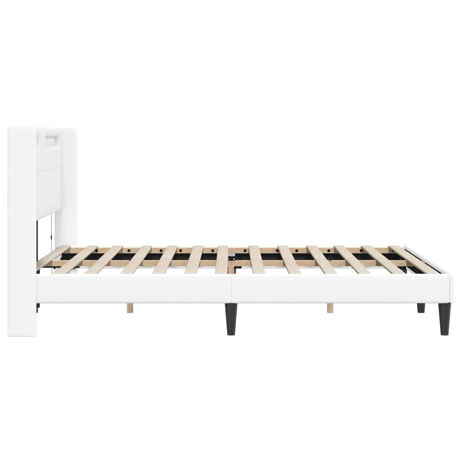 Krevetna konstrukcija Bijela 140 x 190 cm Umjetna koža