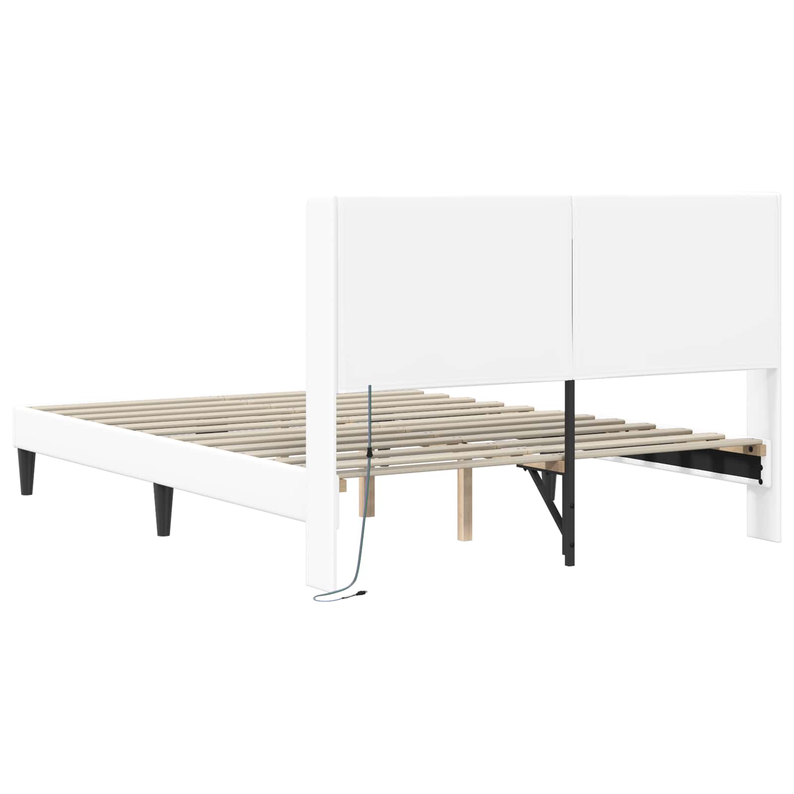 Krevetna konstrukcija Bijela 160 x 200 cm Umjetna koža