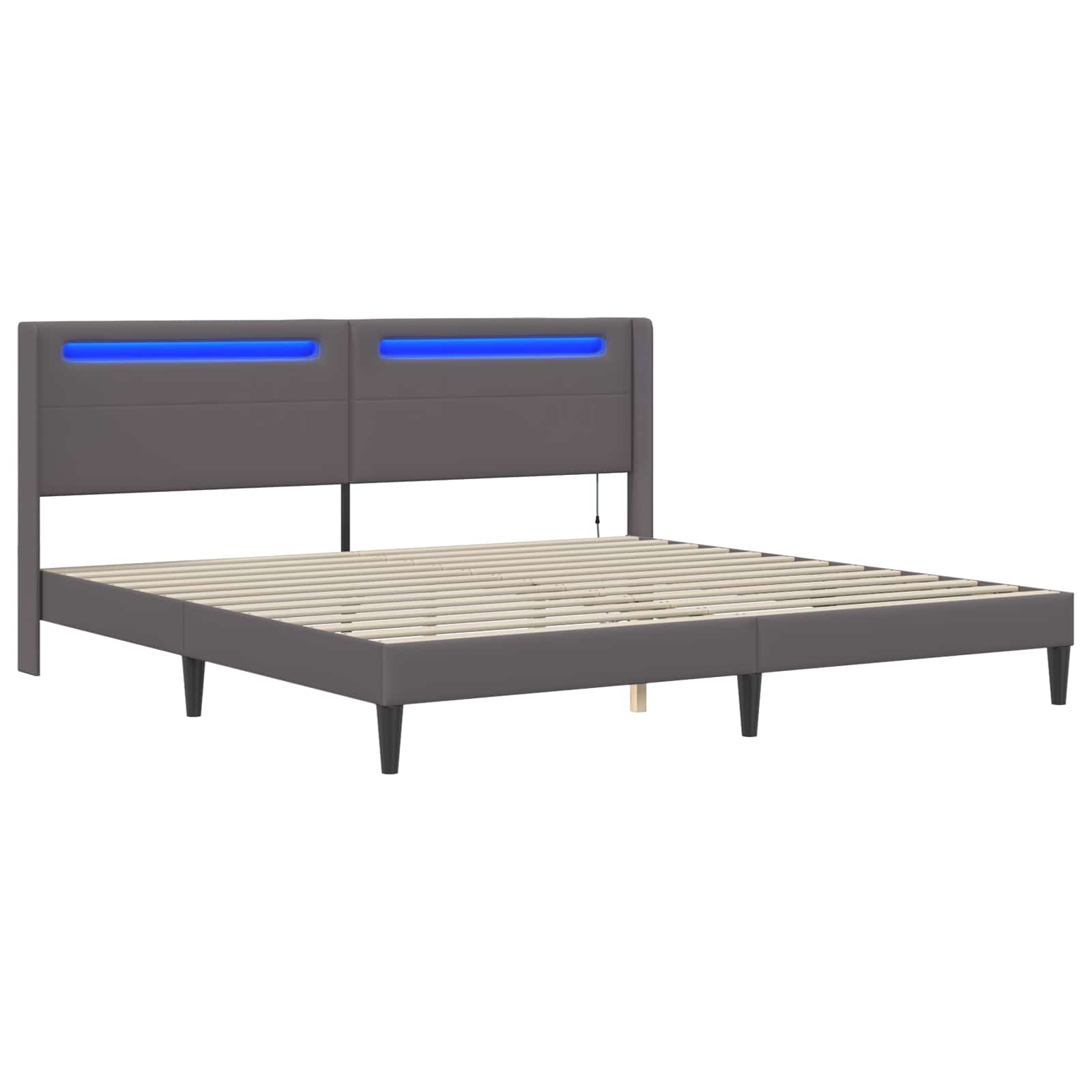 Krevetna konstrukcija Siva 180 x 200 cm Umjetna koža