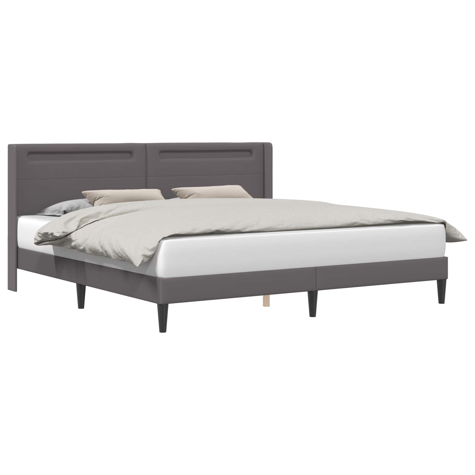 Krevetna konstrukcija Siva 180 x 200 cm Umjetna koža