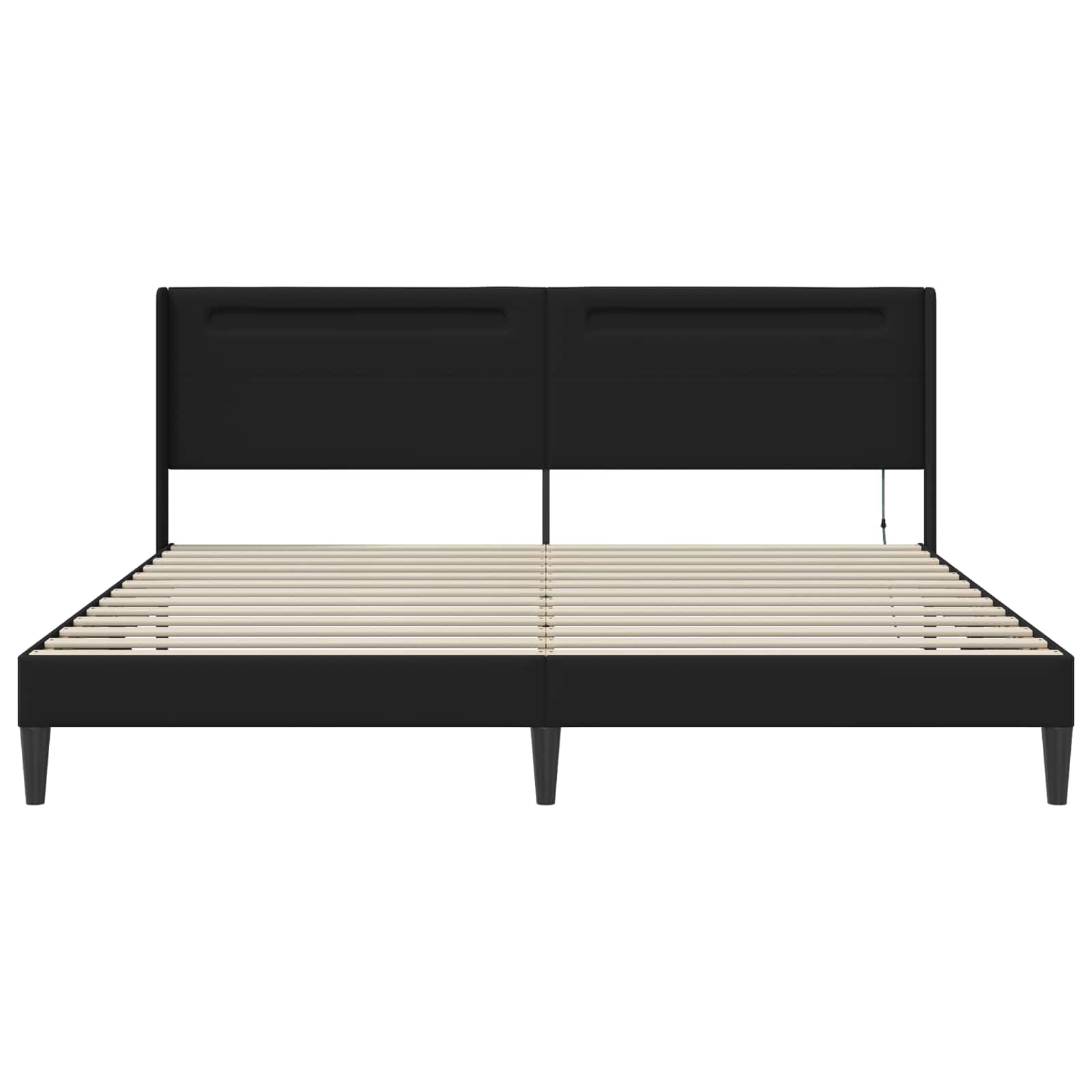 Krevetna konstrukcija Crna 200 x200 cm Umjetna koža