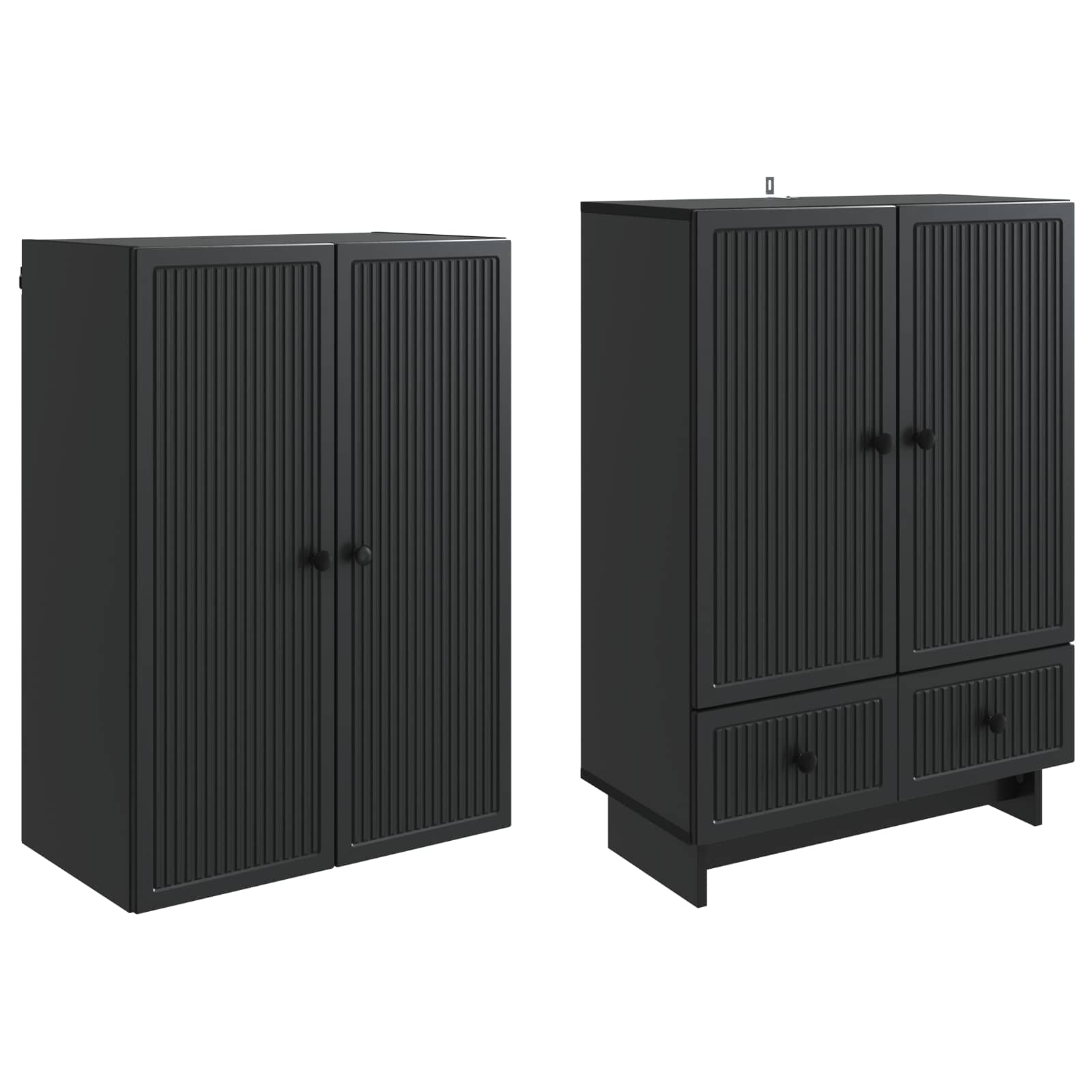 Set ormara 2 pcs Crna 66 x 34,5 x 95 cm Konstruirano drvo