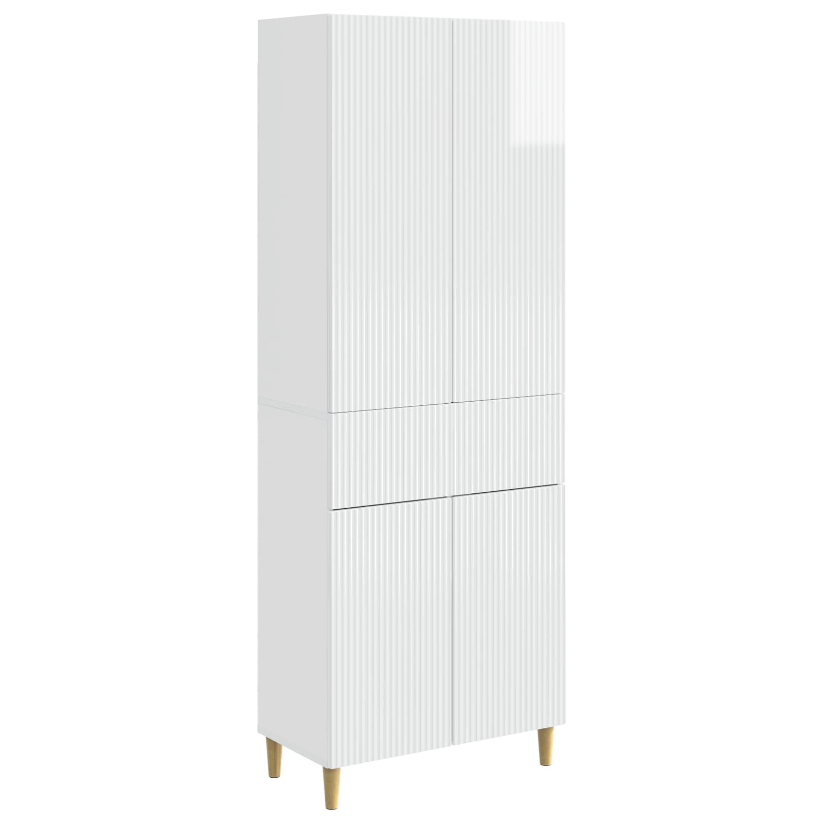 Set ormara 2 pcs Bijela visokog sjaja 66 x 34,5 x 90 cm