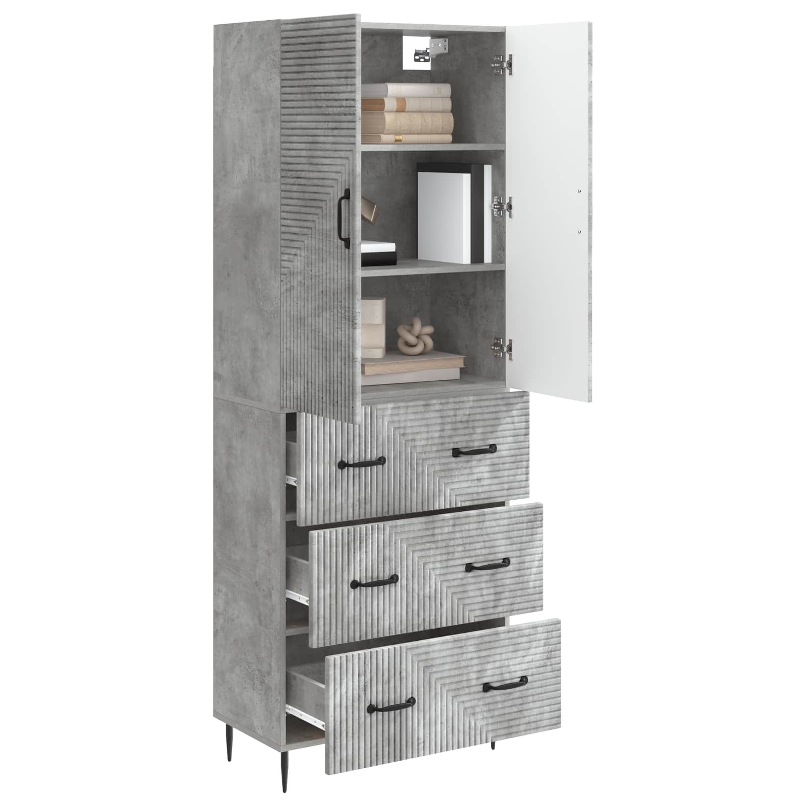 Set ormara 2 pcs Betonska siva 66 x 34,5 x 90 cm