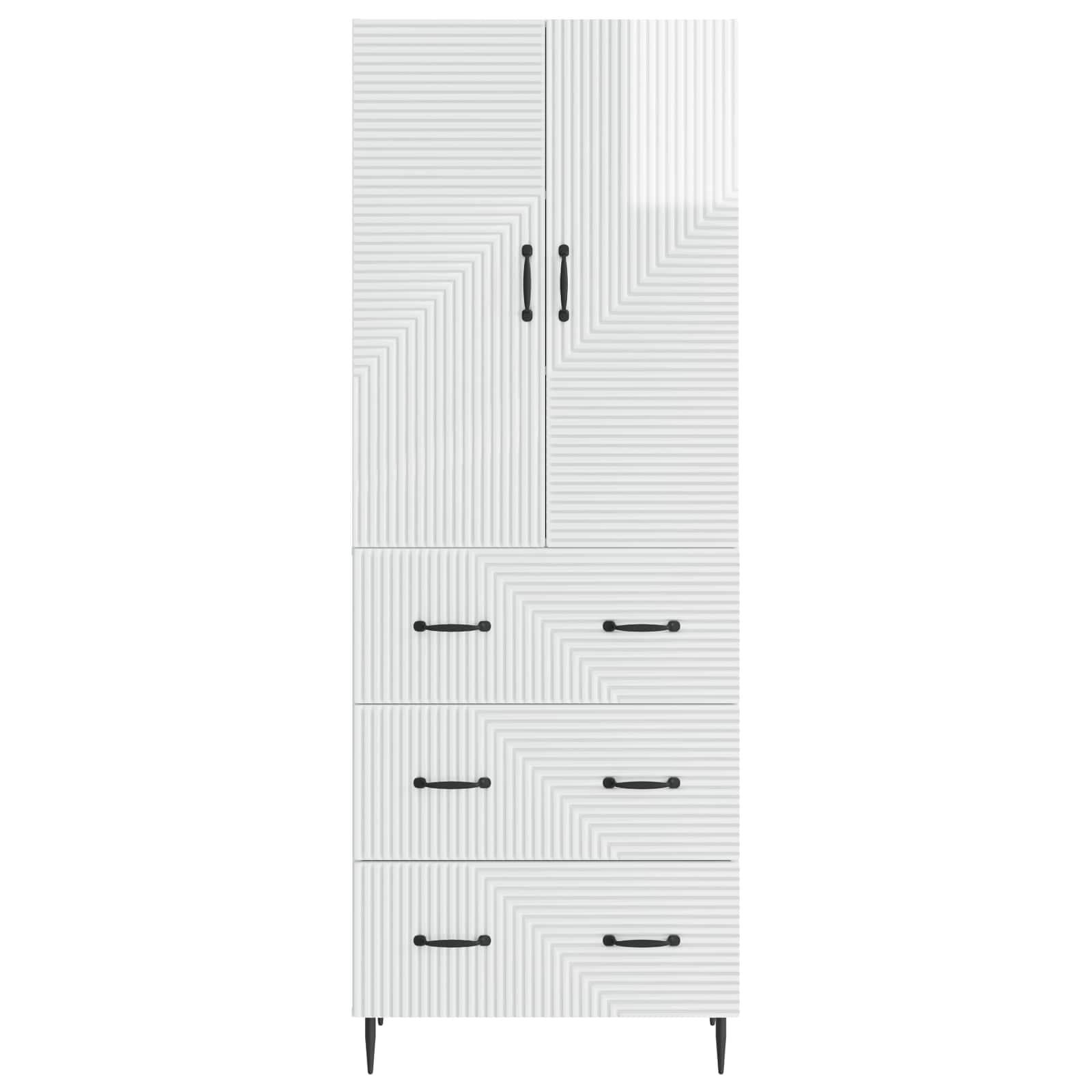 Set ormara 2 pcs Bijela visokog sjaja 66 x 34,5 x 90 cm