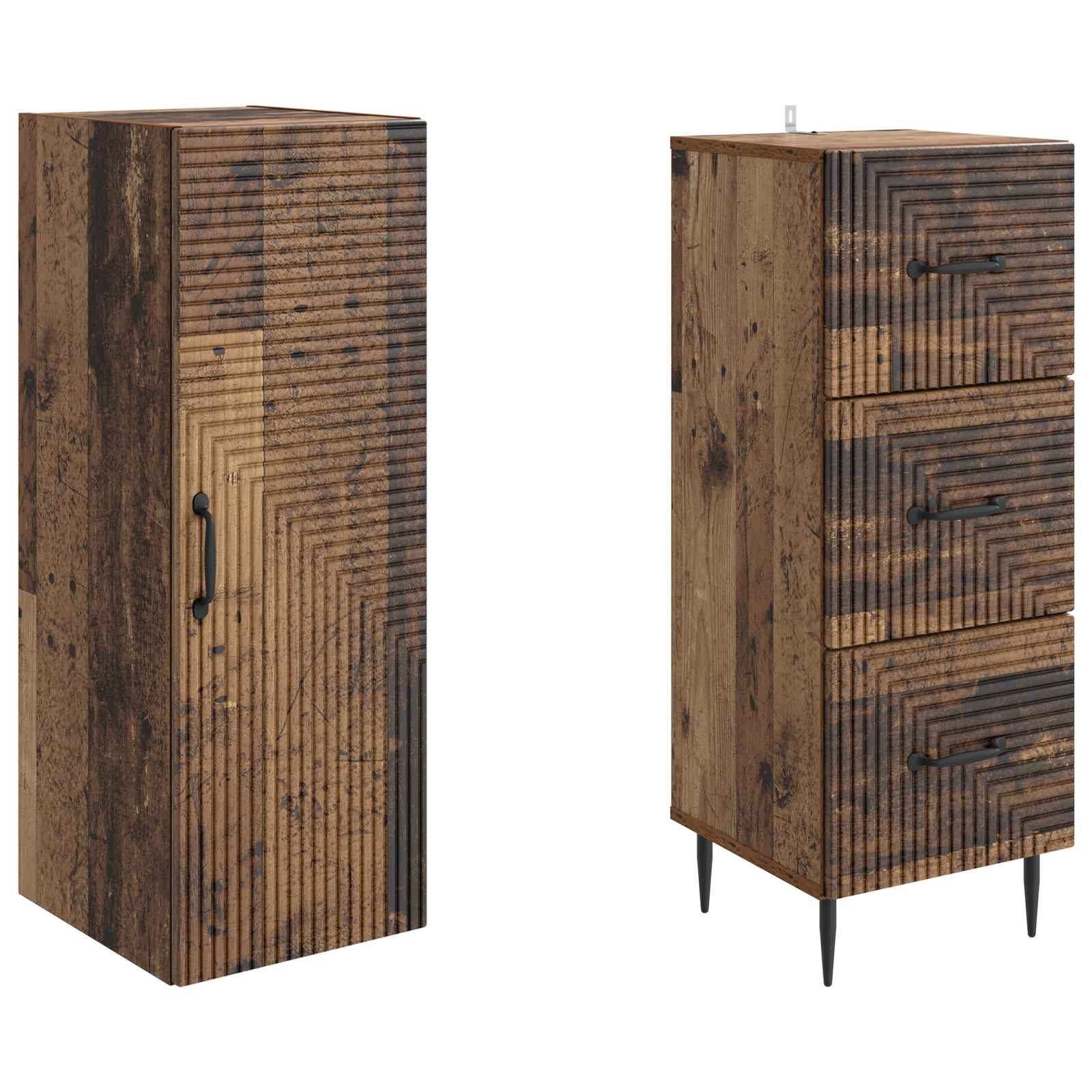 Set ormara 2 pcs Staro drvo 33 x 34,5 x 90 cm Konstruirano drvo