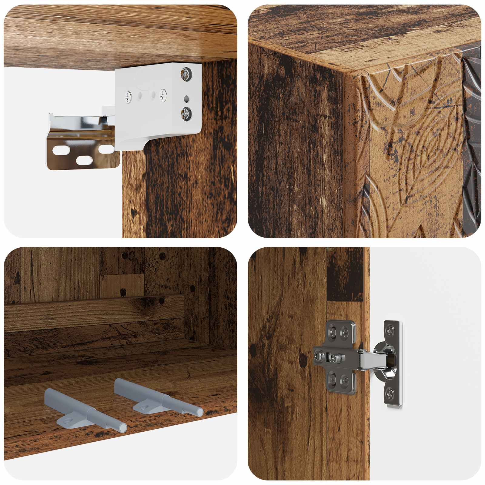Set ormara 2 pcs Staro drvo Konstruirano drvo