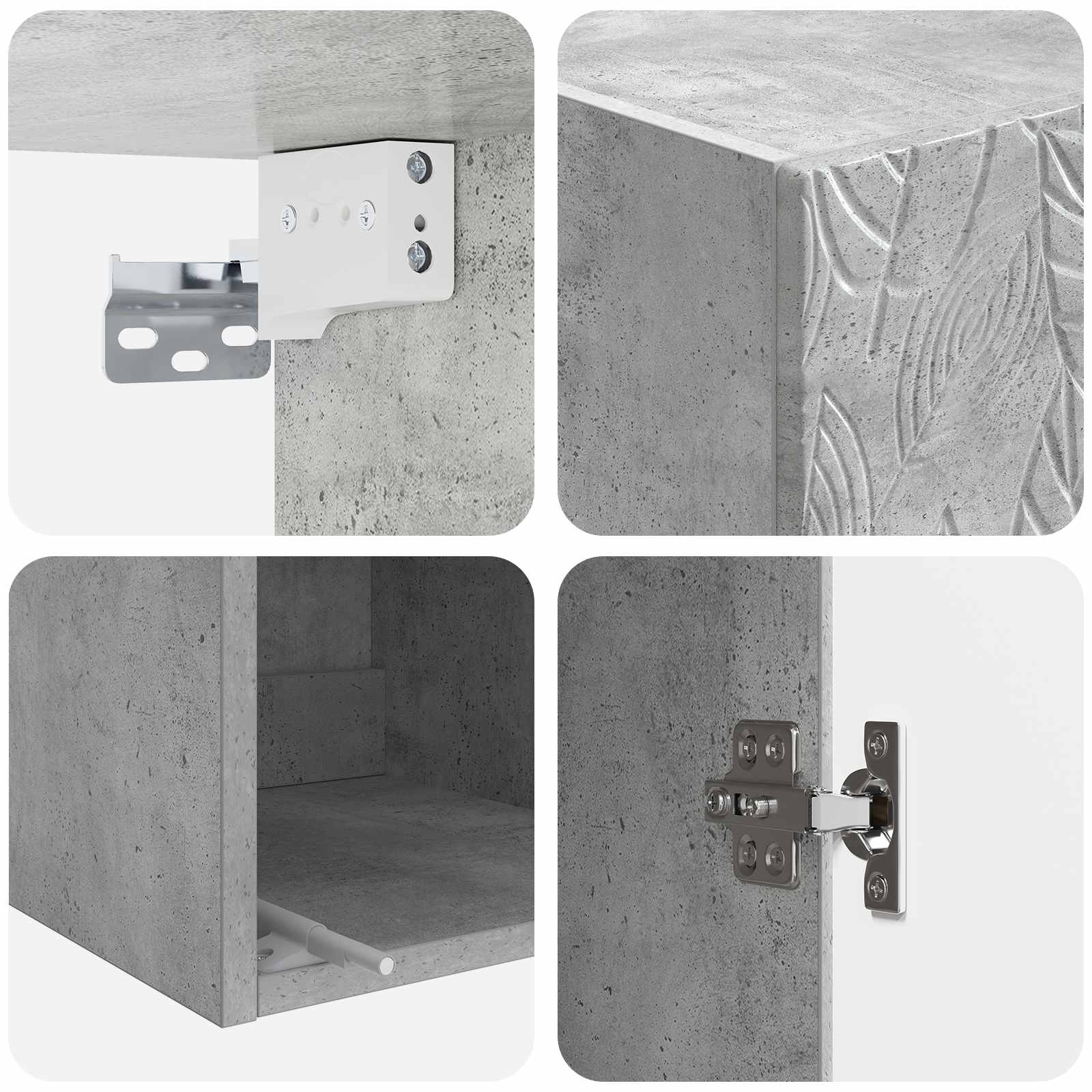 Set ormara 2 pcs Betonska siva Konstruirano drvo