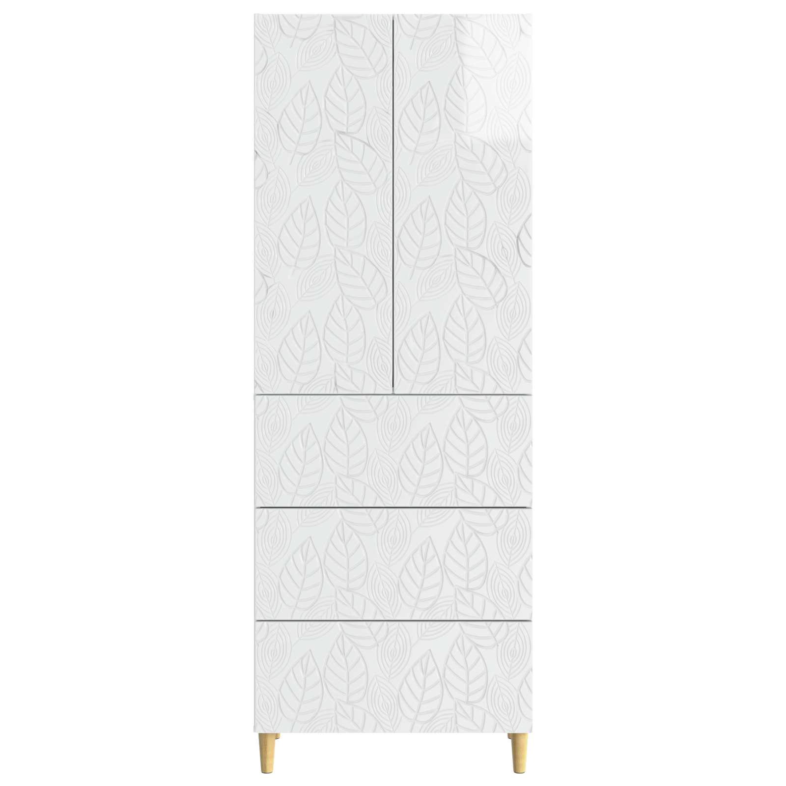 Set ormara 2 pcs Bijela visokog sjaja 66 x 34,5 x 90 cm