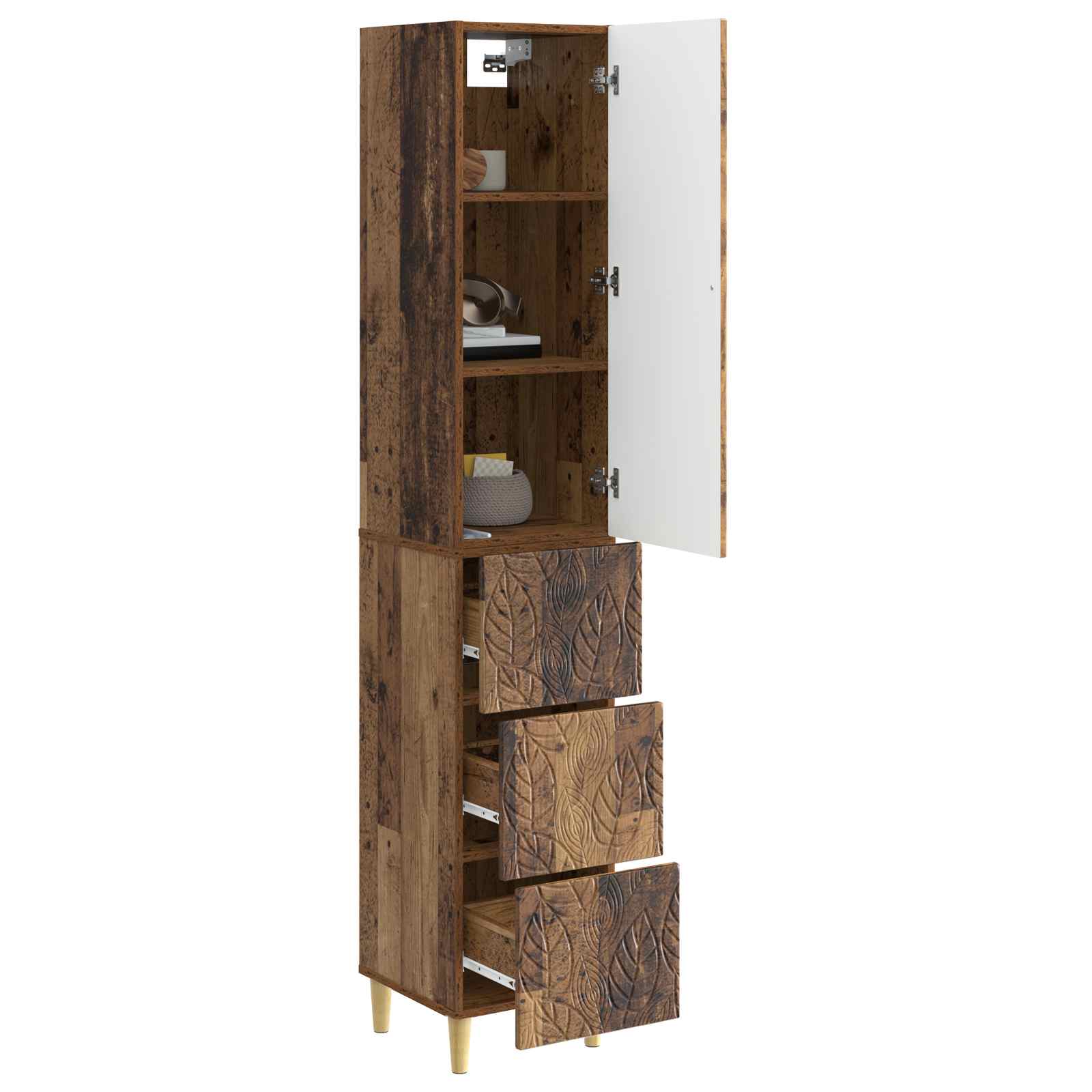 Set ormara 2 pcs Staro drvo 33 x 34,5 x 90 cm Konstruirano drvo