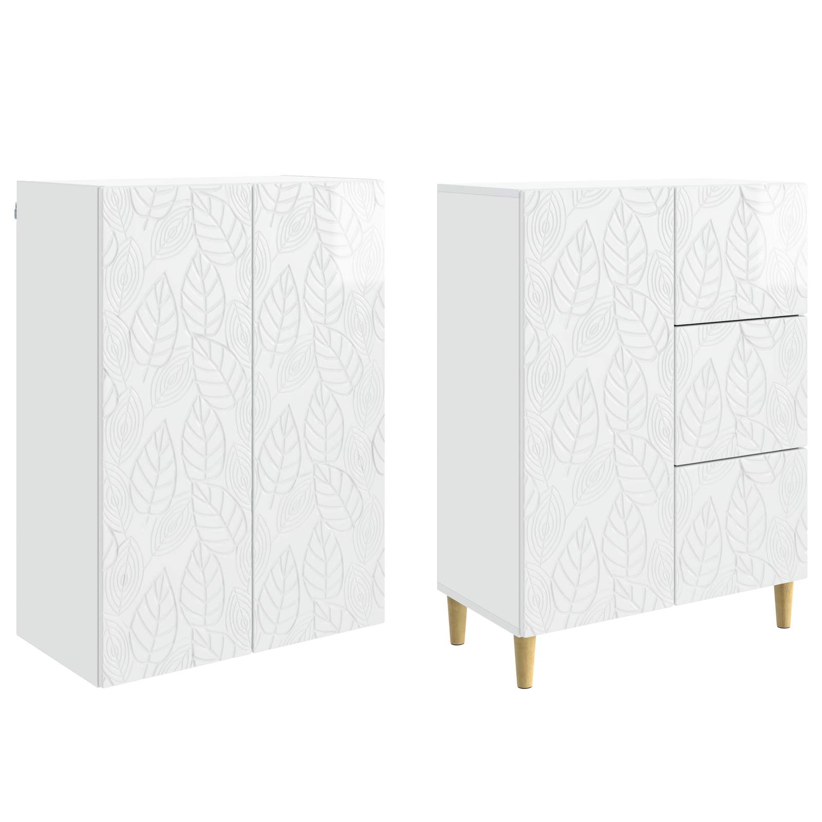 2 pcs Bijela visokog sjaja