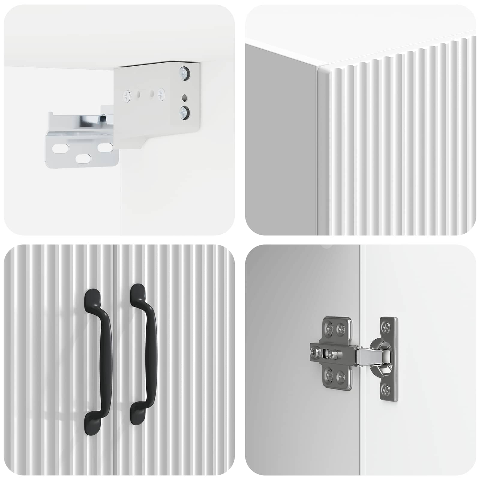 Set ormara 2 pcs Bijela visokog sjaja Konstruirano drvo