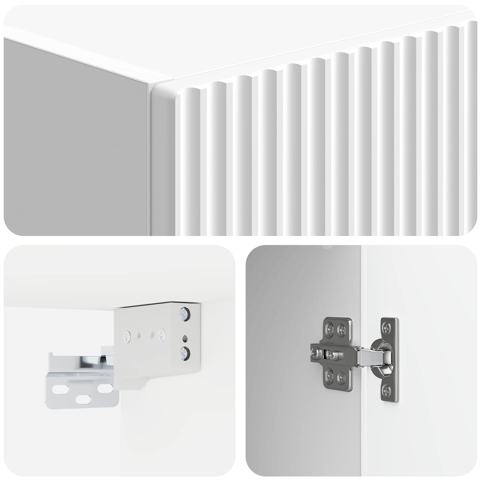 Set ormara 2 pcs Bijela visokog sjaja Konstruirano drvo