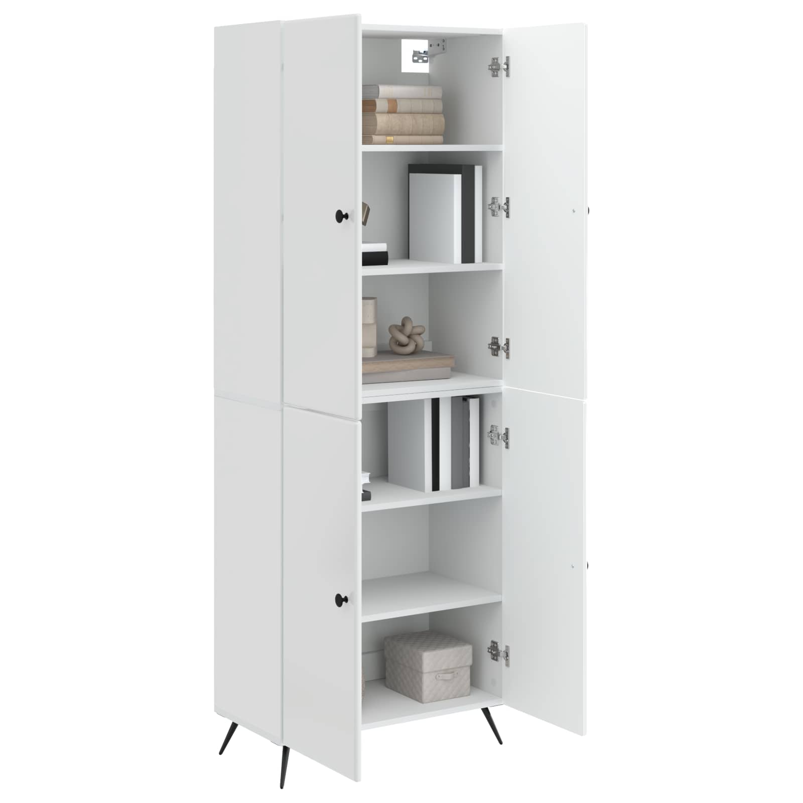 Set ormara 2 pcs Bijela visokog sjaja Konstruirano drvo