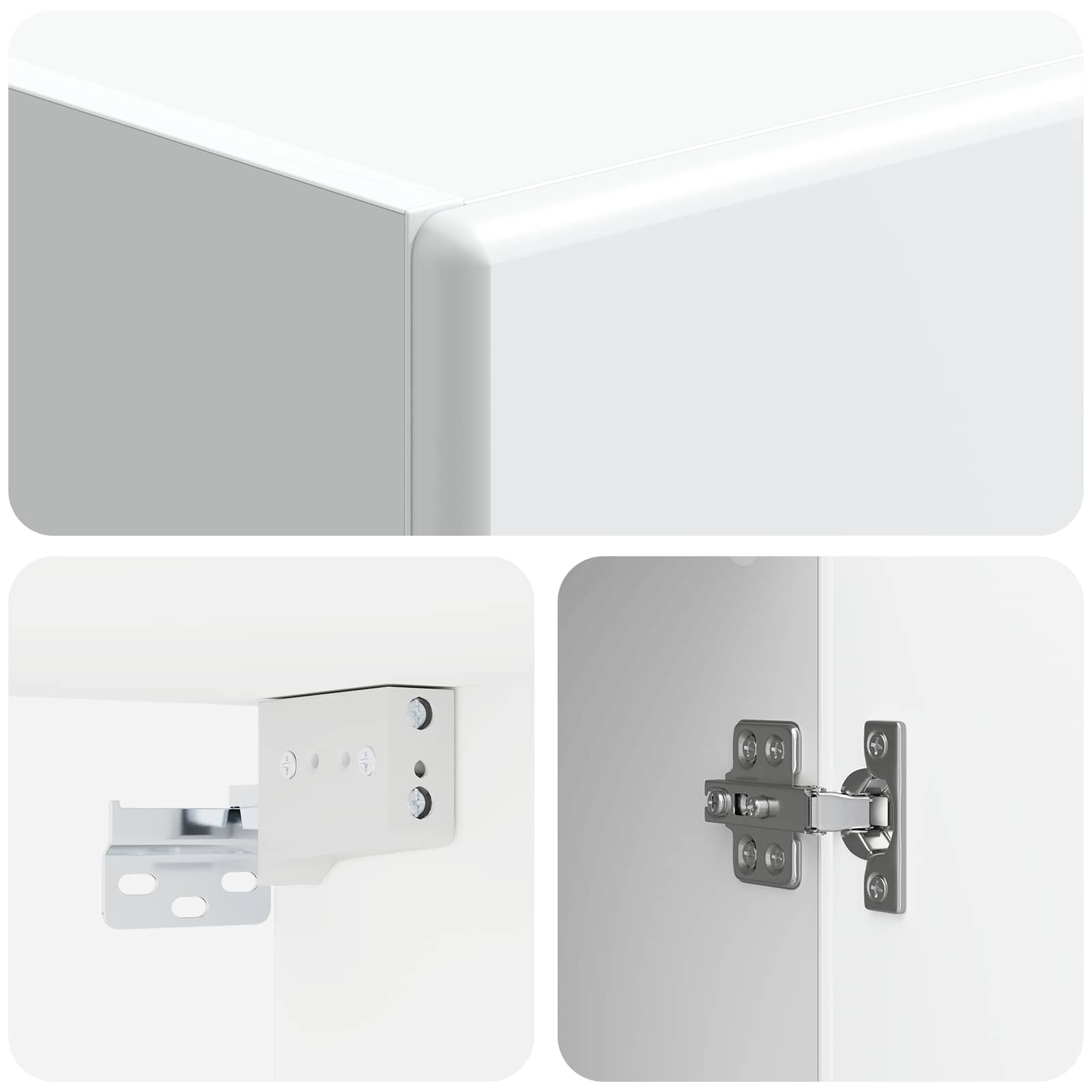 Set ormara 2 pcs Bijela visokog sjaja Konstruirano drvo