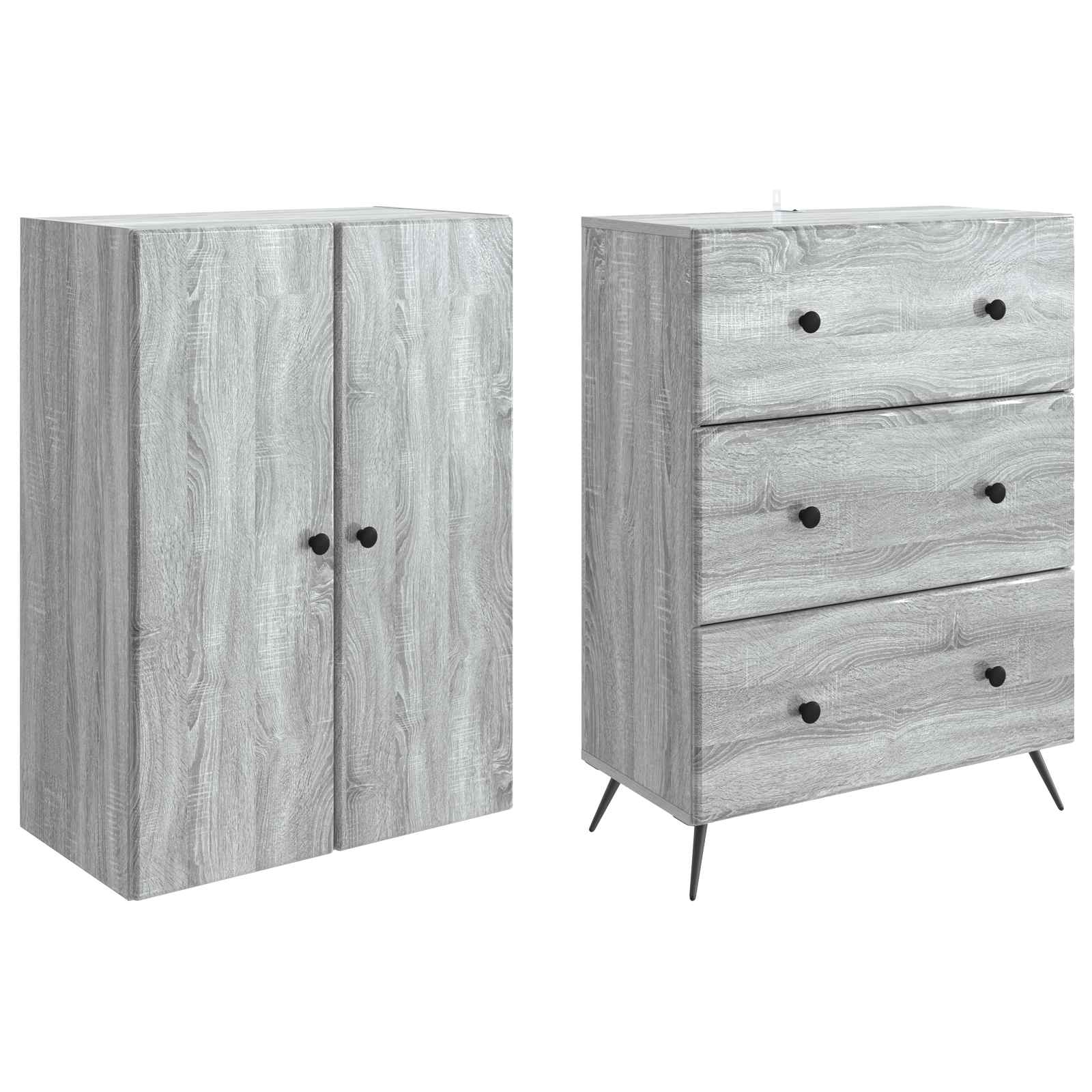 Set ormara 2 pcs Siva Sonoma 66 x 34,5 x 90 cm