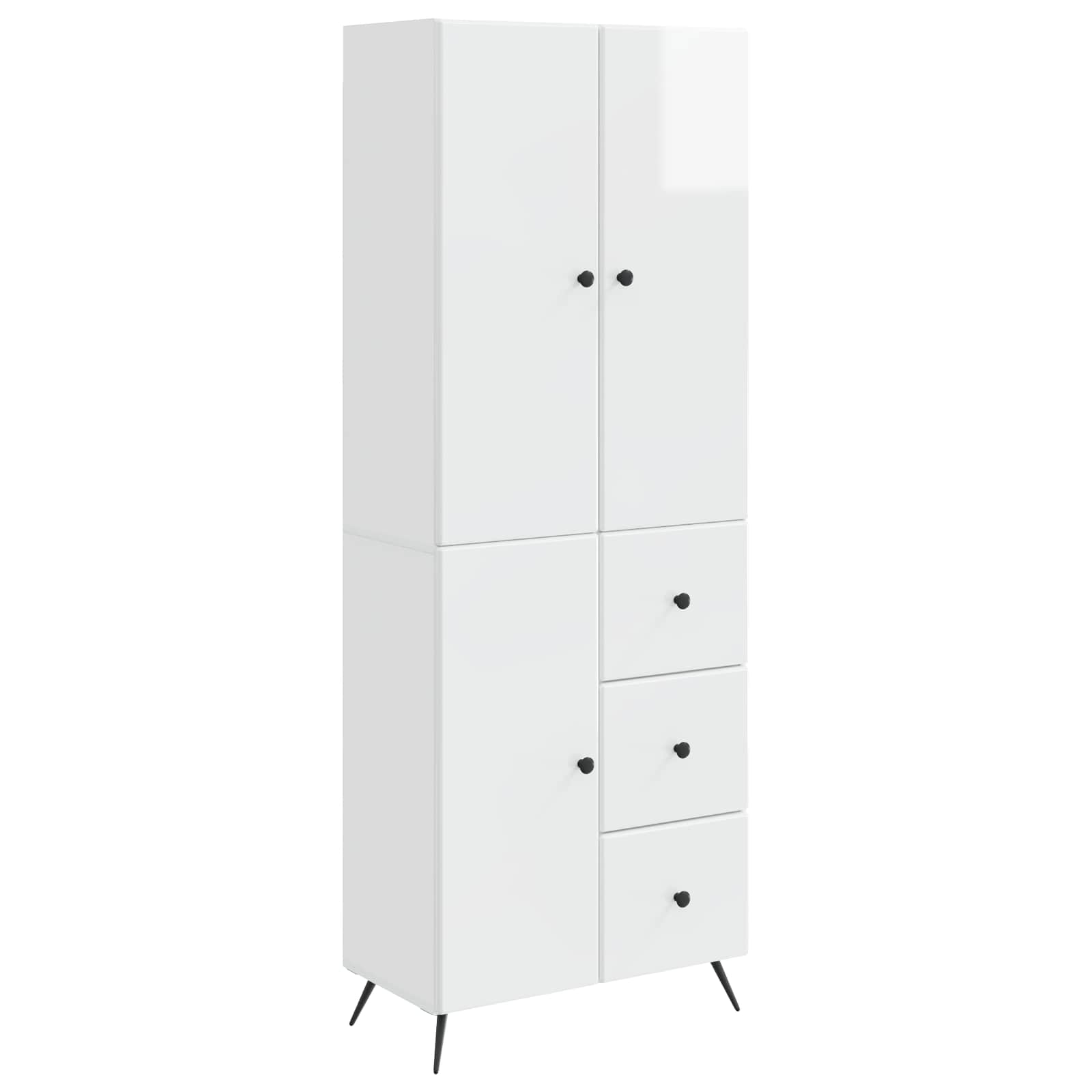 Set ormara 2 pcs Bijela visokog sjaja Konstruirano drvo