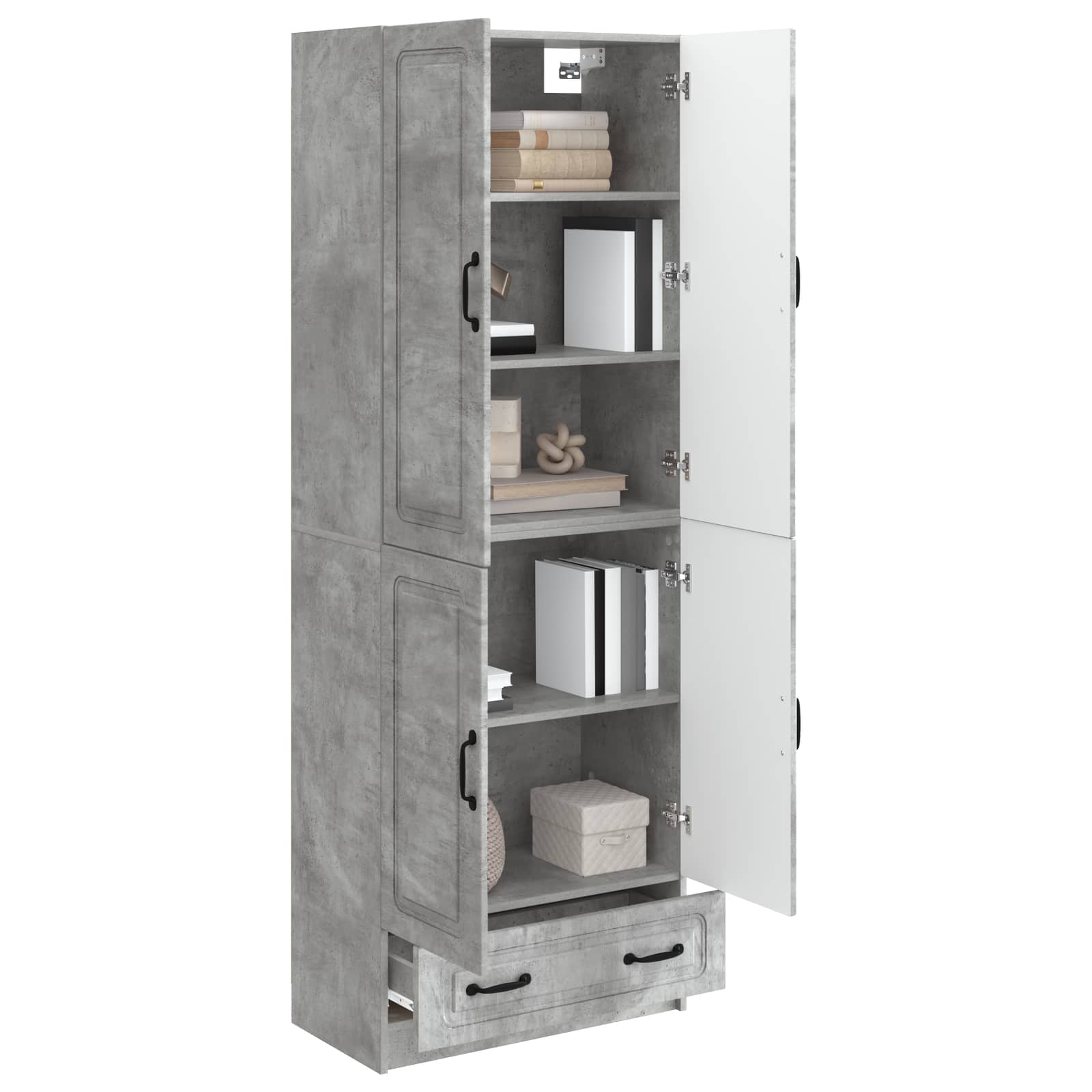 Set ormara 2 pcs Betonska siva Konstruirano drvo