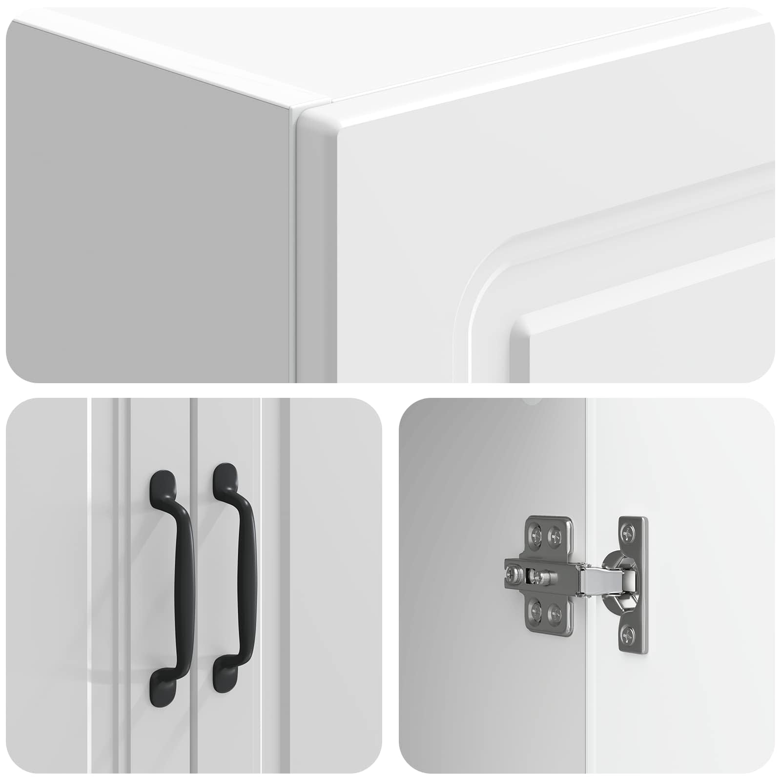 Set ormara 2 pcs Bijela visokog sjaja Konstruirano drvo