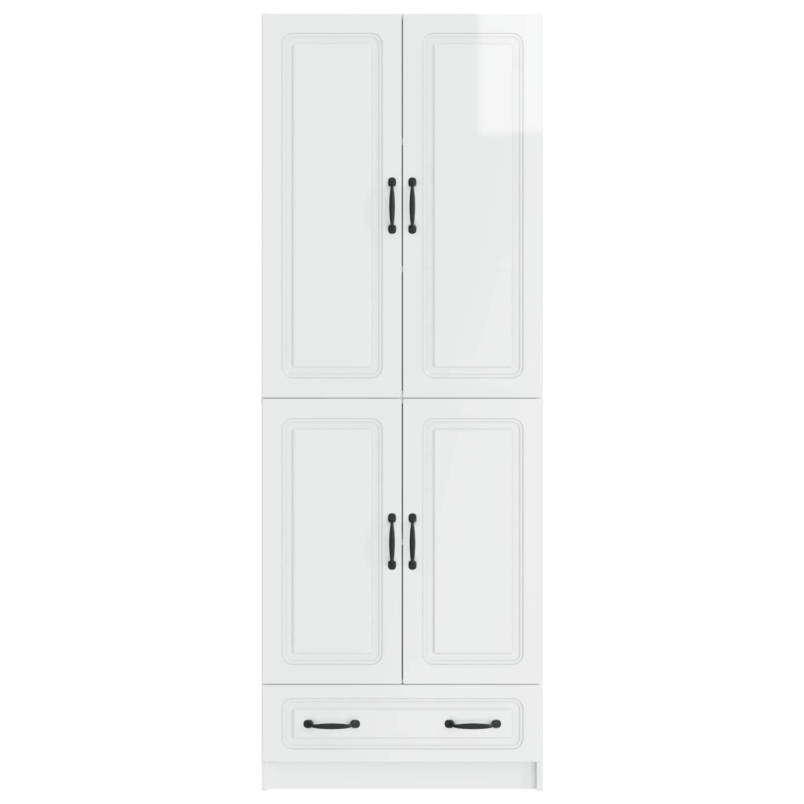 Set ormara 2 pcs Bijela visokog sjaja Konstruirano drvo