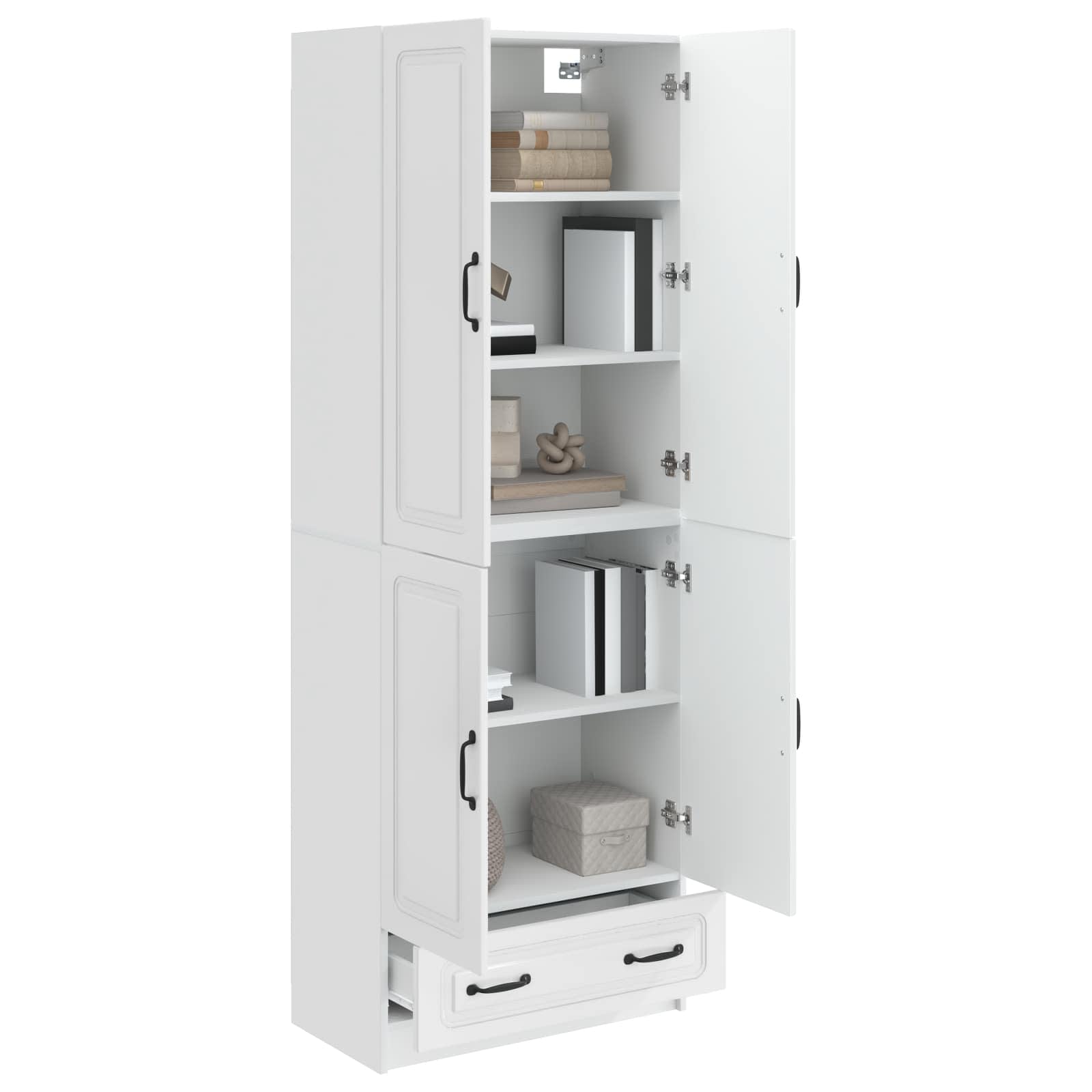 Set ormara 2 pcs Bijela visokog sjaja Konstruirano drvo