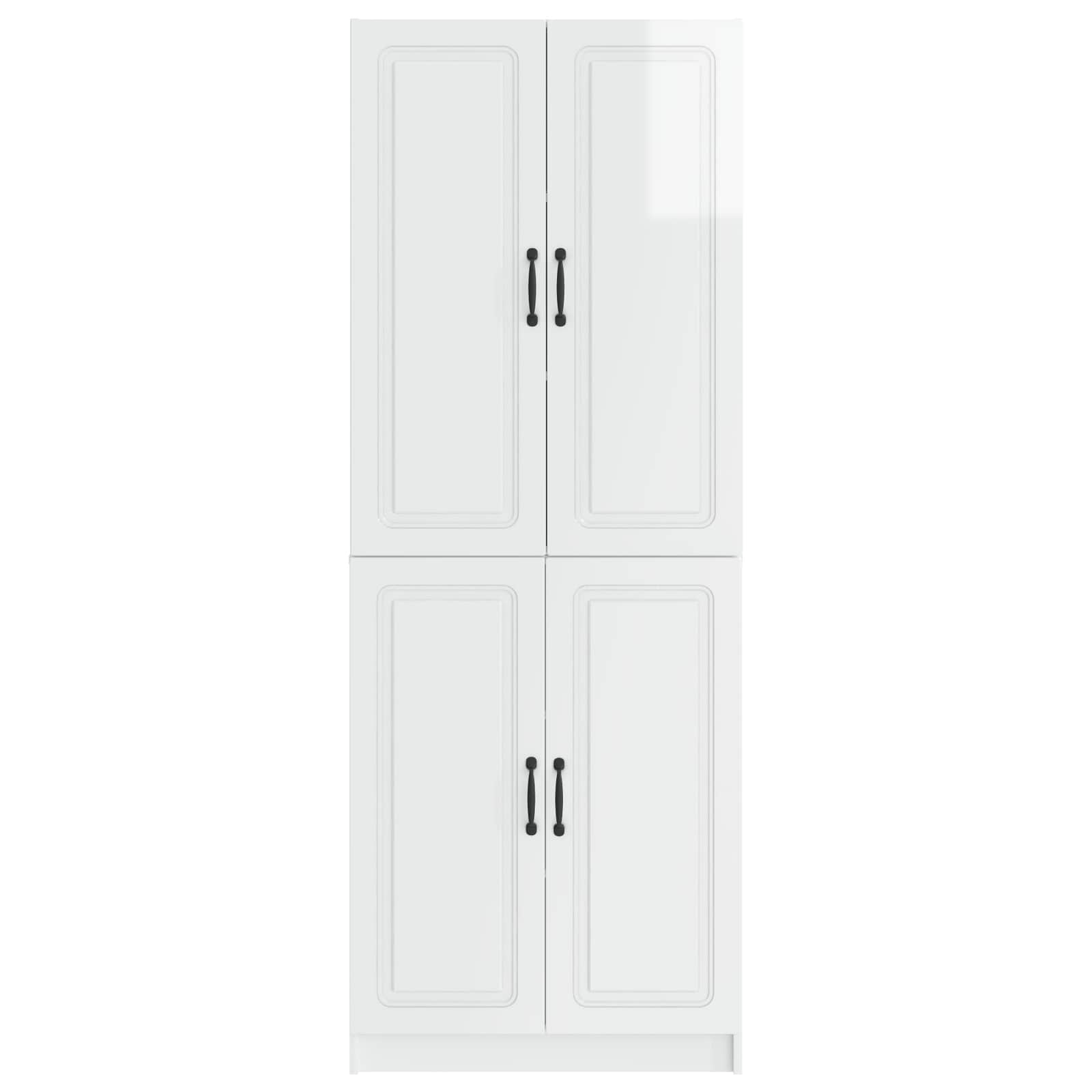 Set ormara 2 pcs Bijela visokog sjaja Konstruirano drvo