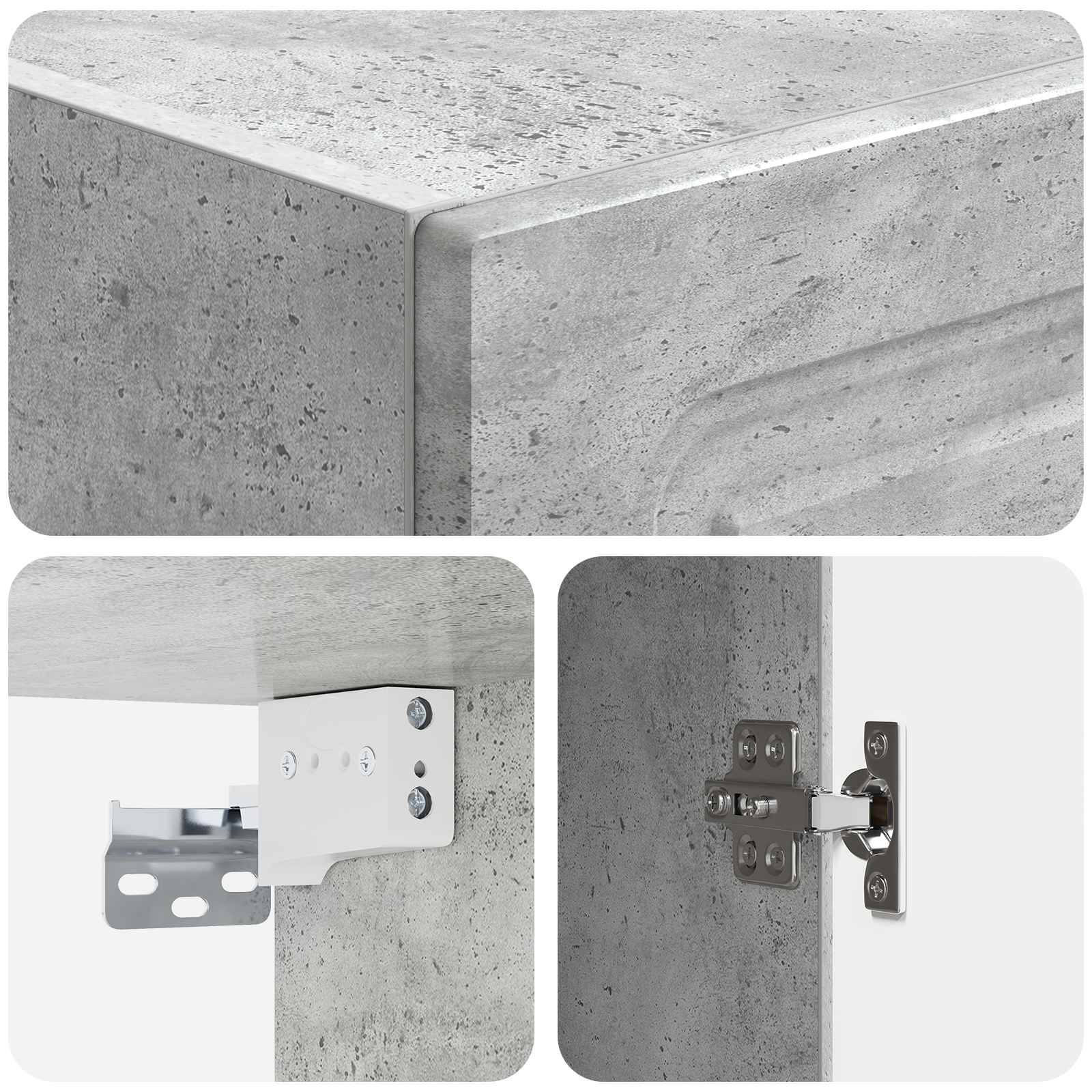 Set ormara 2 pcs Betonska siva Konstruirano drvo