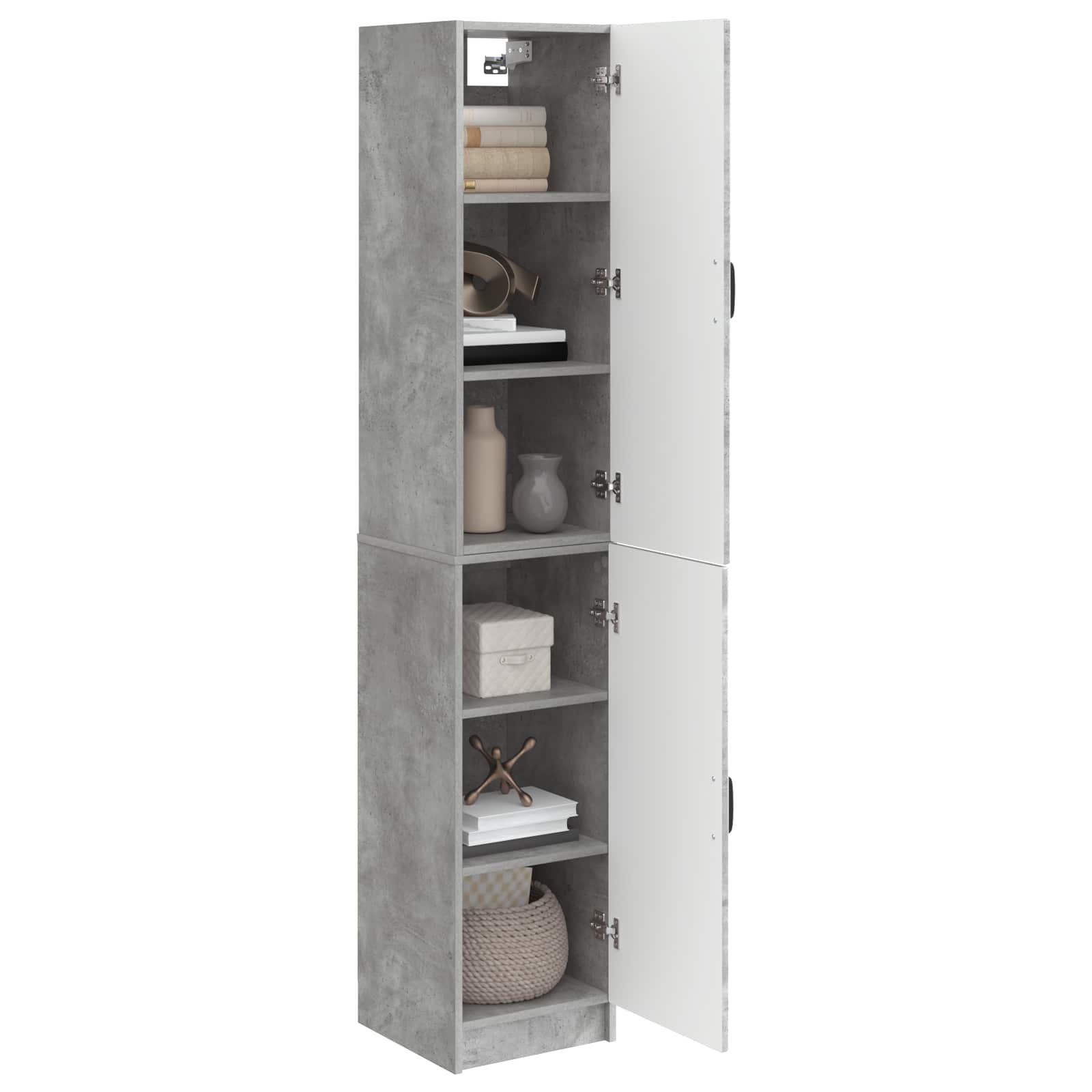 Set ormara 2 pcs Betonska siva Konstruirano drvo