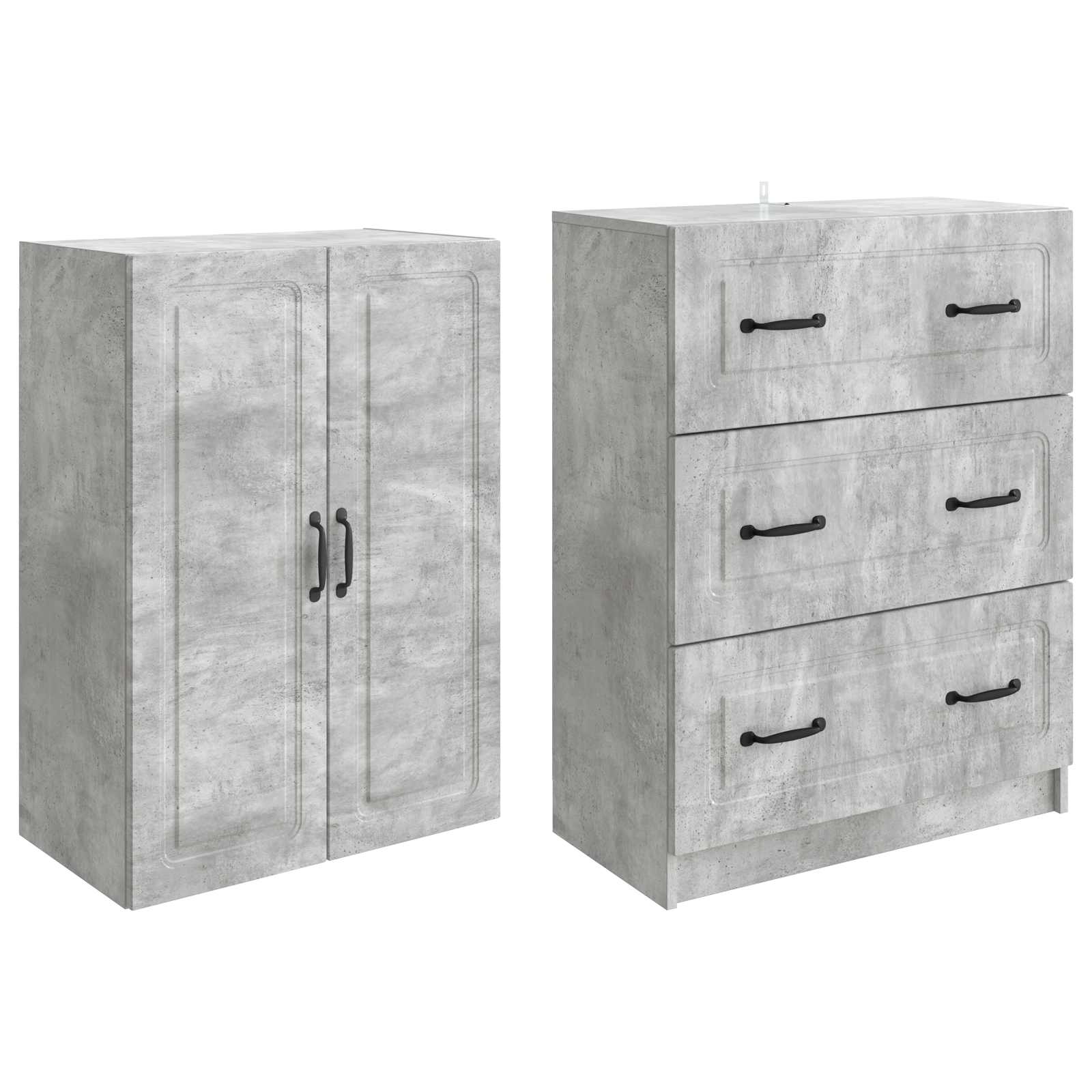 Set ormara 2 pcs Betonska siva 66 x 34,5 x 87 cm