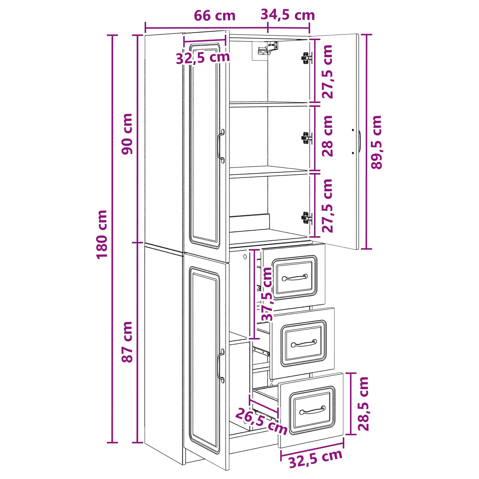 Set ormara 2 pcs Dimljeni hrast Konstruirano drvo