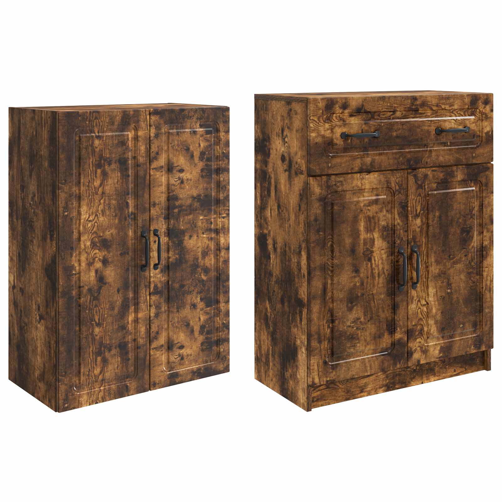Set ormara 2 pcs Dimljeni hrast Konstruirano drvo