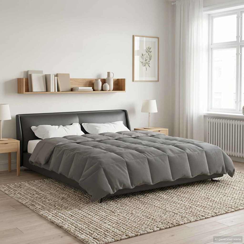 Ljetni pokrivač Svijetlo siva 200 x 200 cm Mikrovlakna