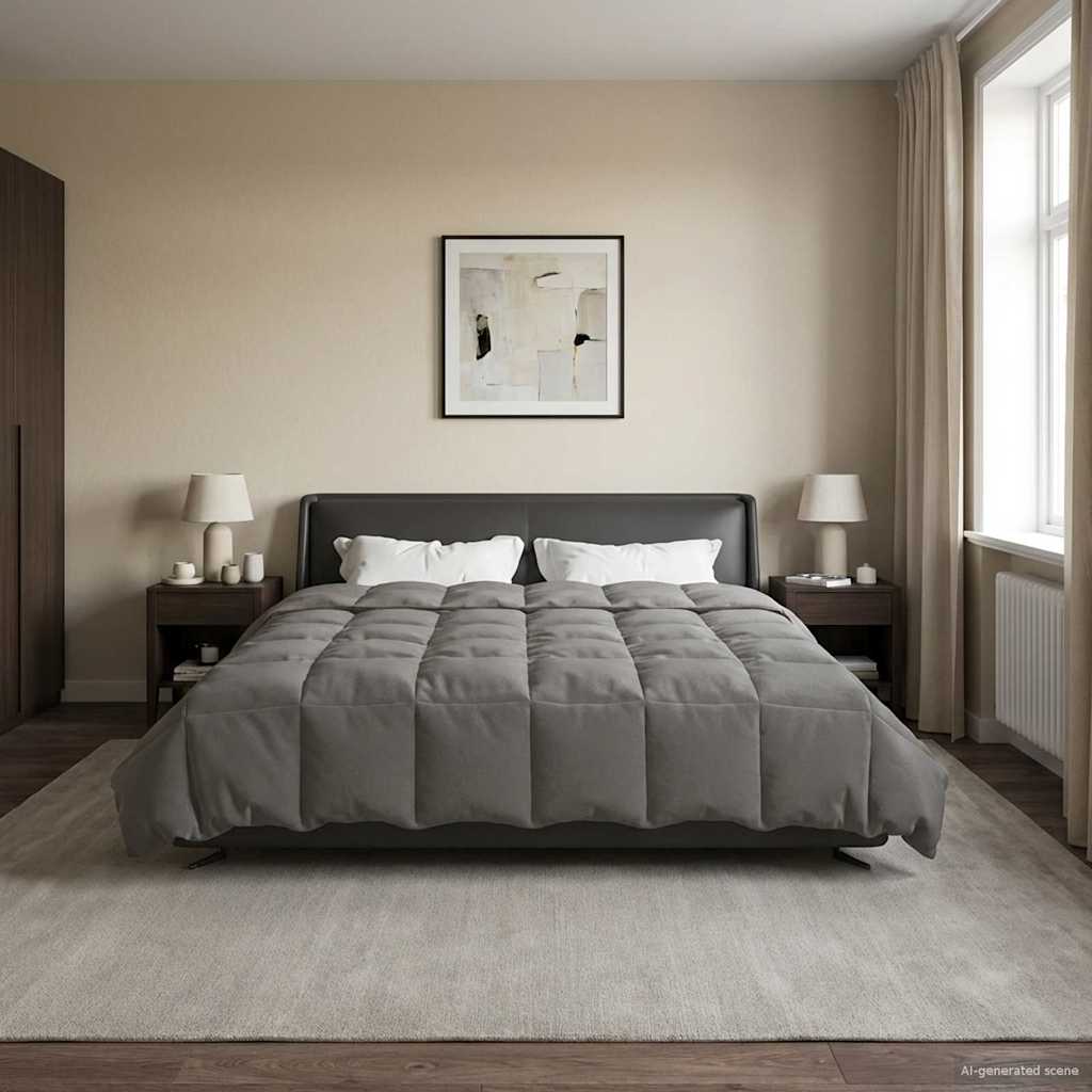 Ljetni pokrivač Svijetlo siva 200 x 200 cm Mikrovlakna
